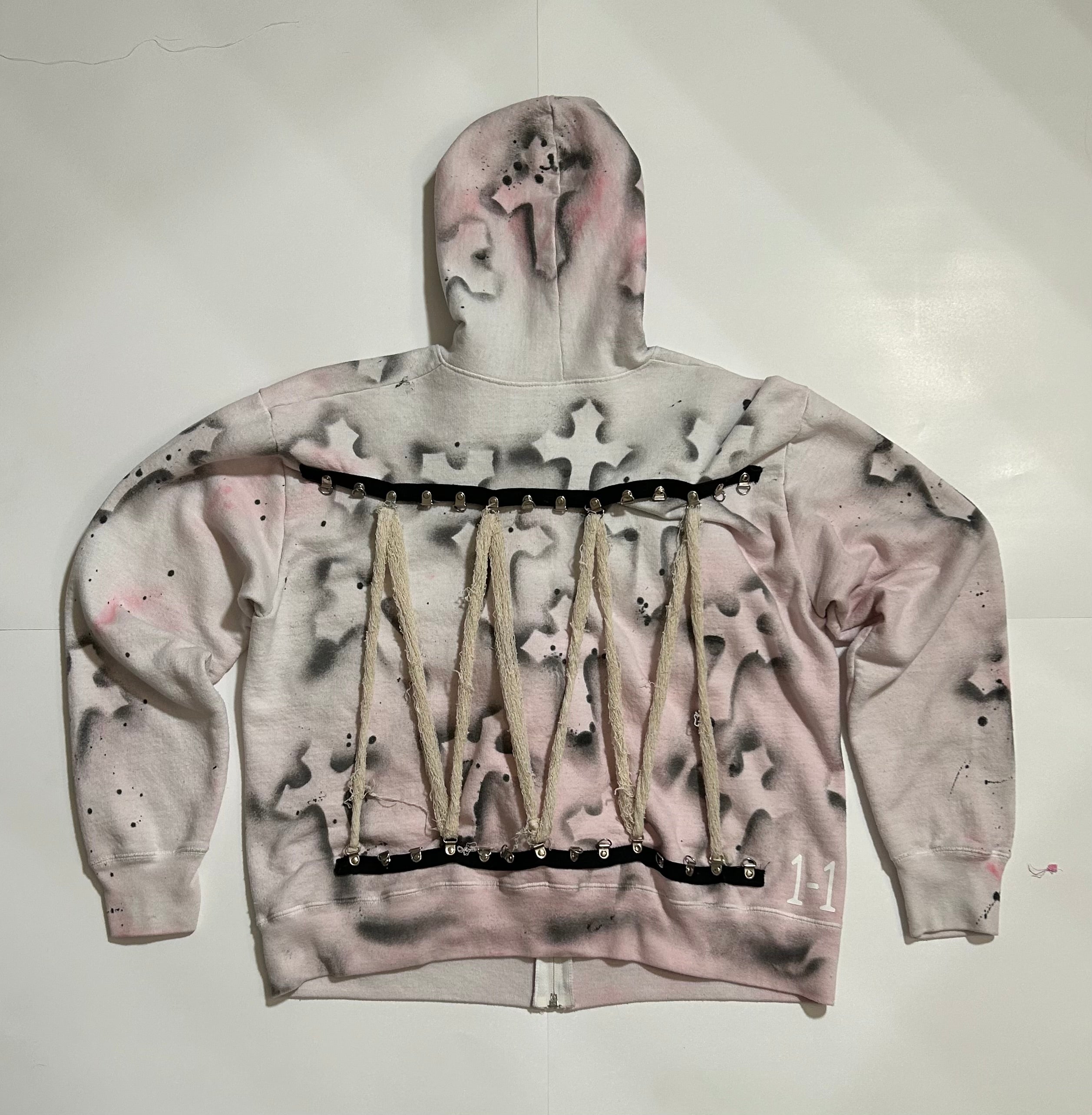 White Cross Rope Zip-Up