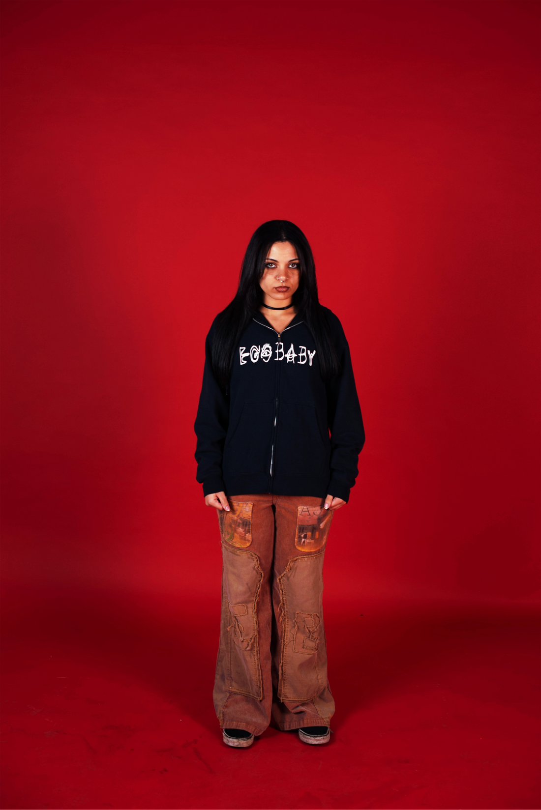 EB Text Cross Over Text ZipUp