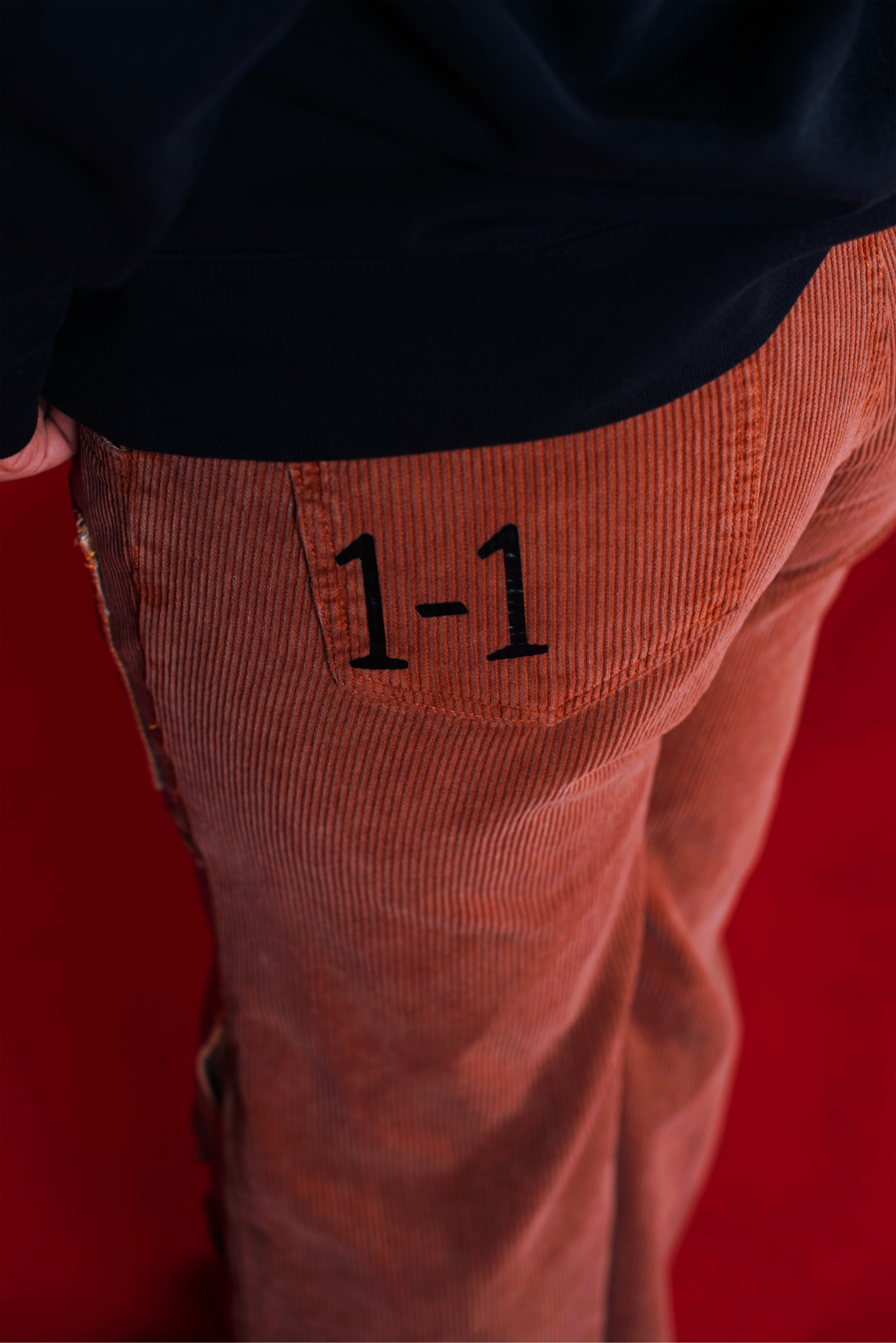 1-1 EB Corduroy Semi Wide leg Pants