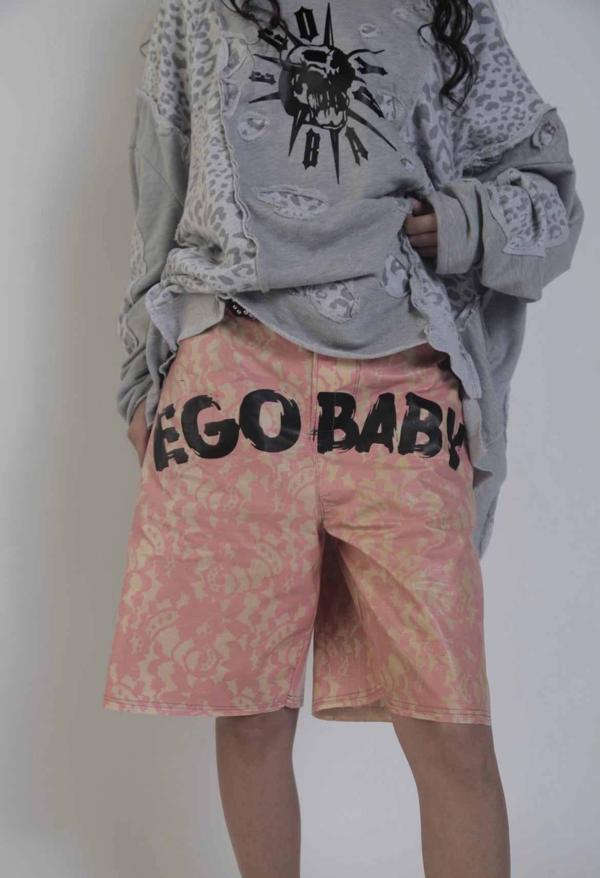 1-1 Floral Pink Waxed Shorts