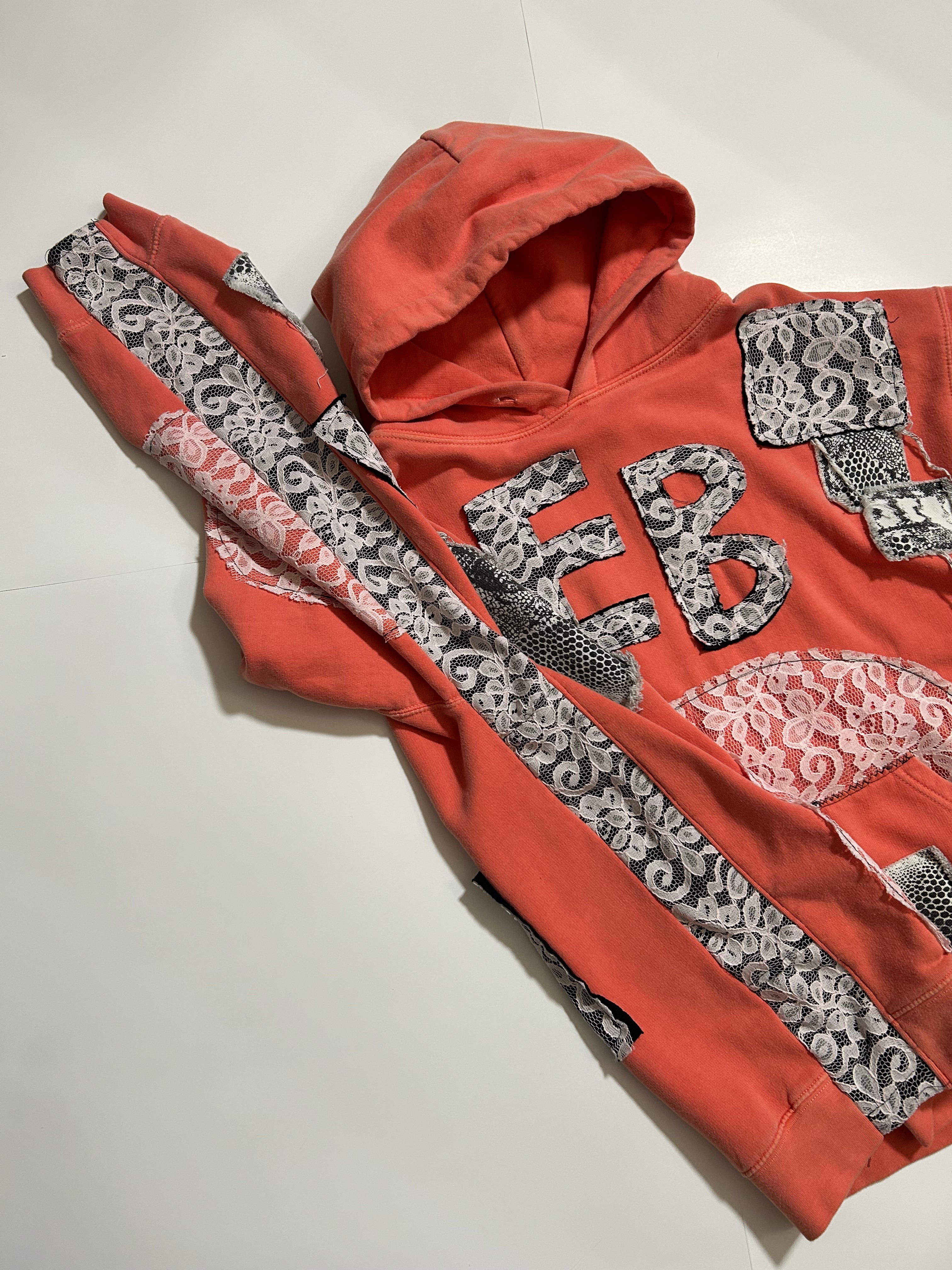Peach/Coral Lace Hoodie