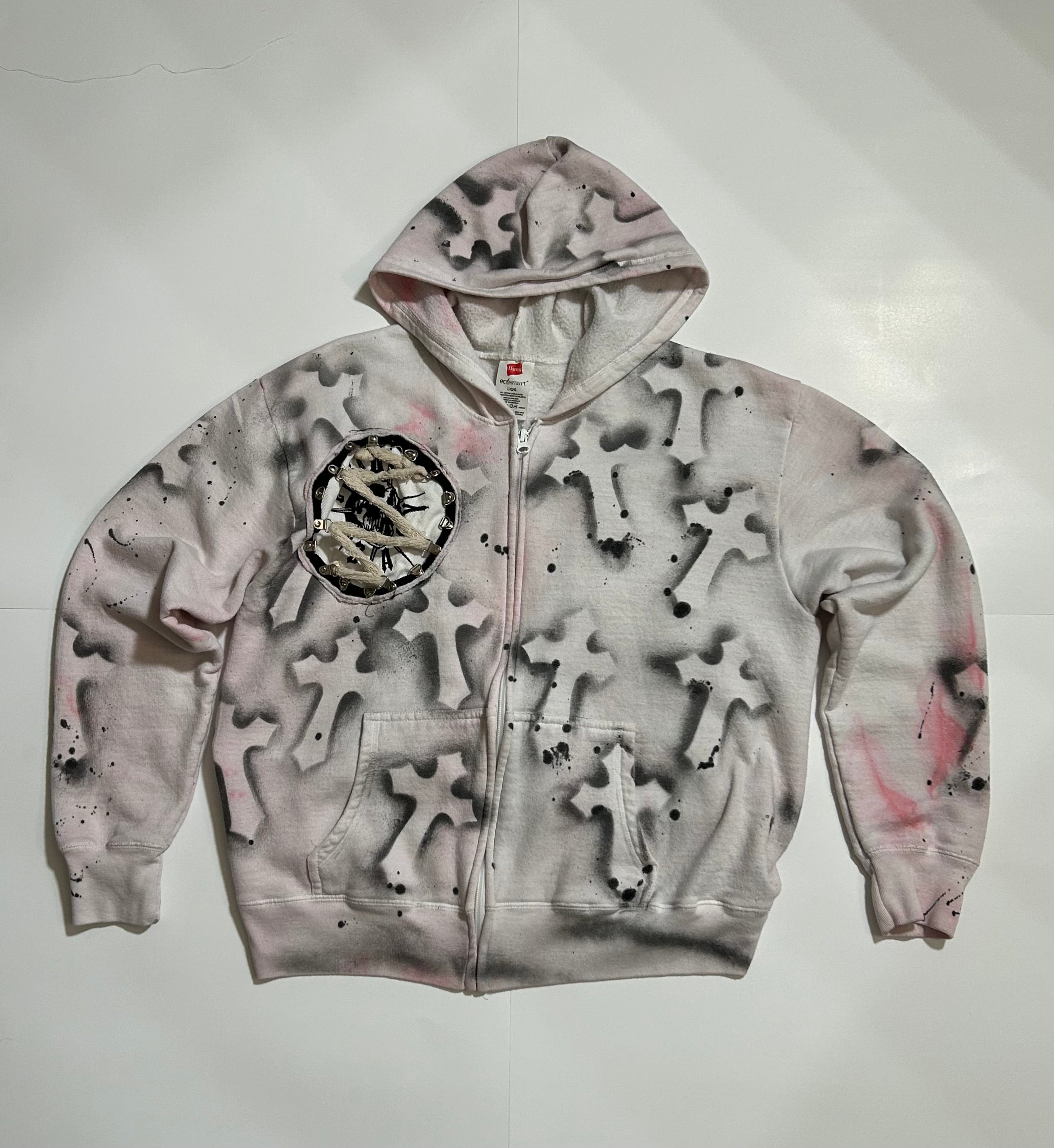 White Cross Rope Zip-Up