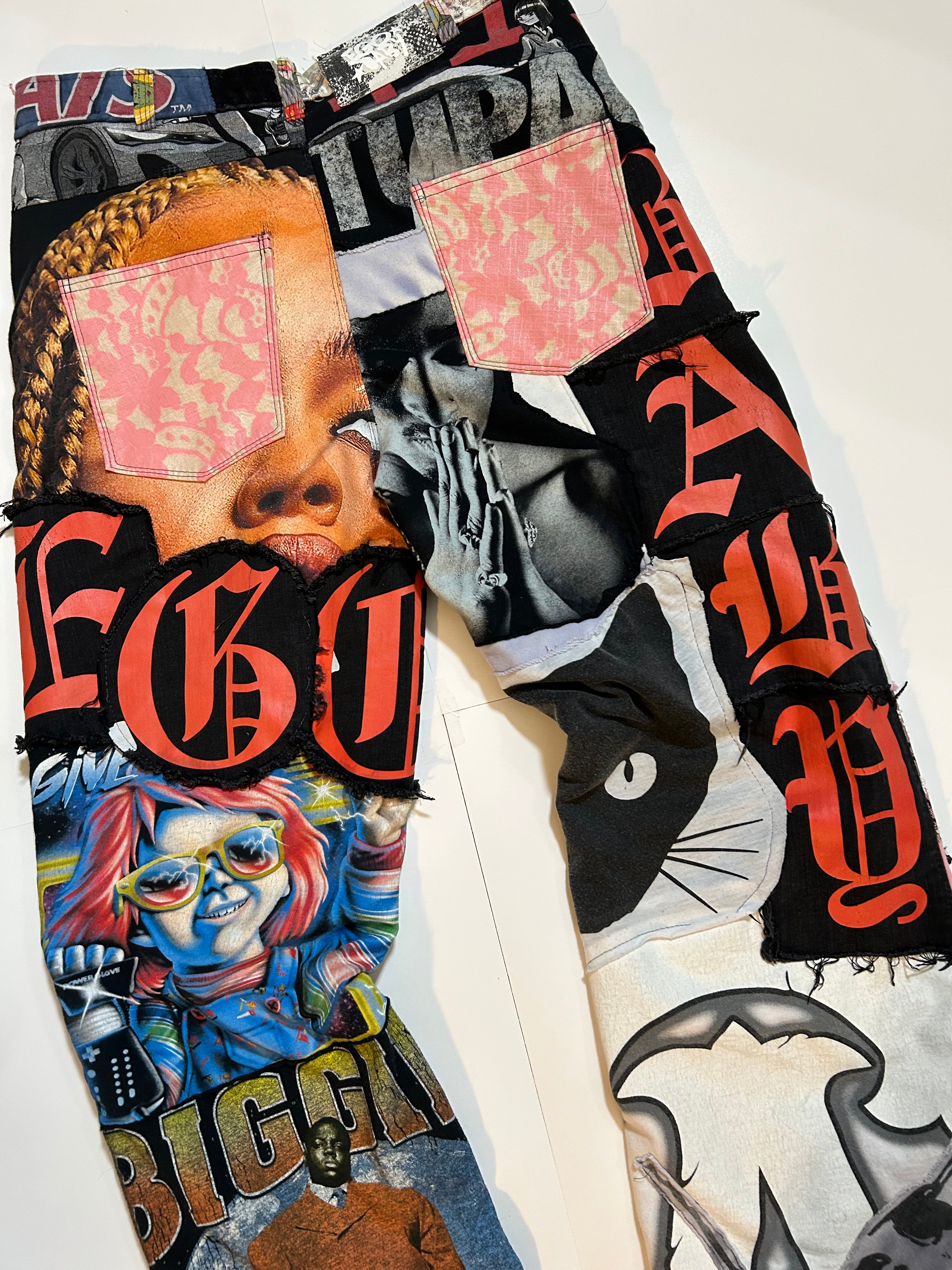 Muti Patch Work Pants