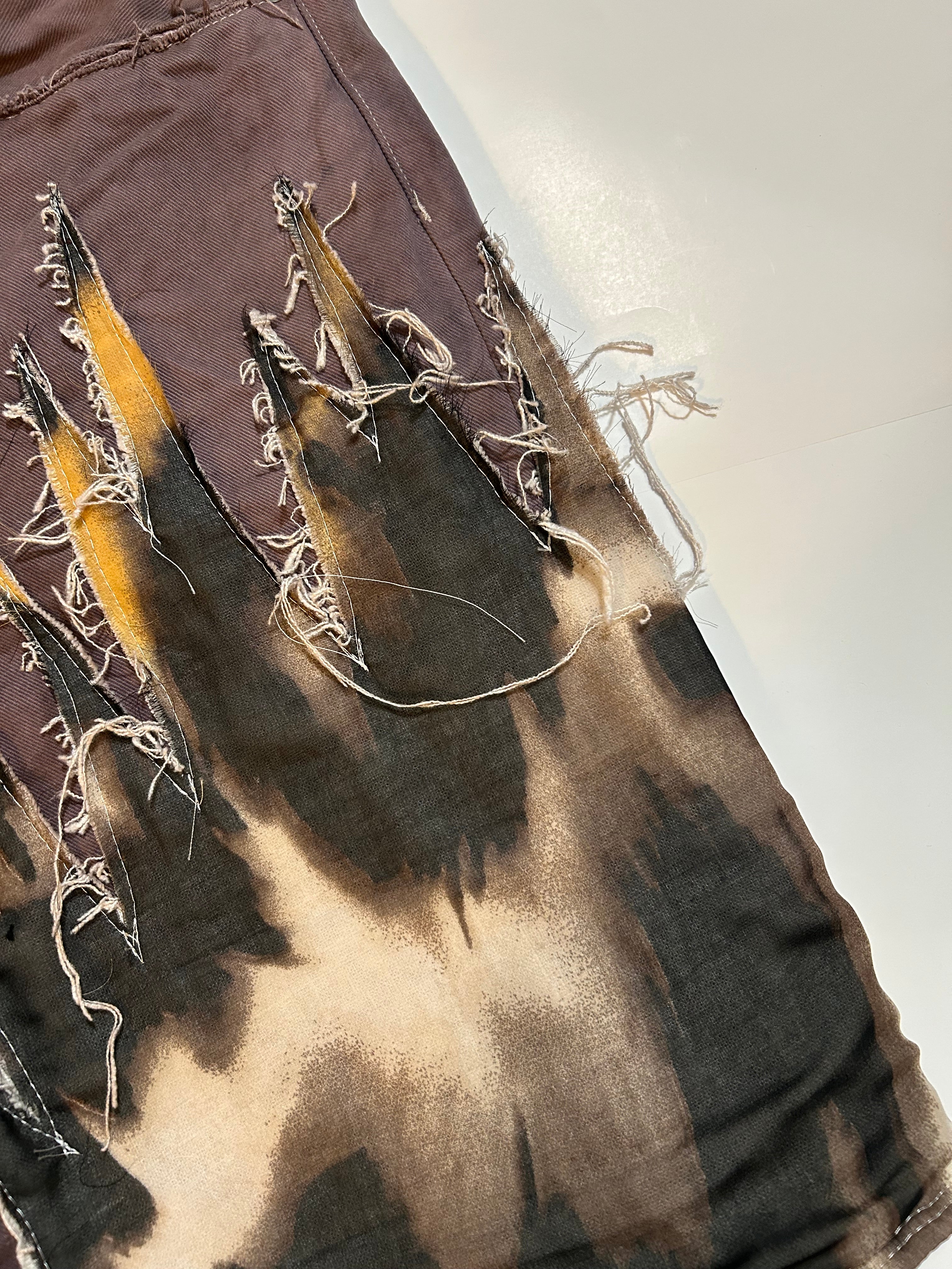 Brown spike Scarf Shorts