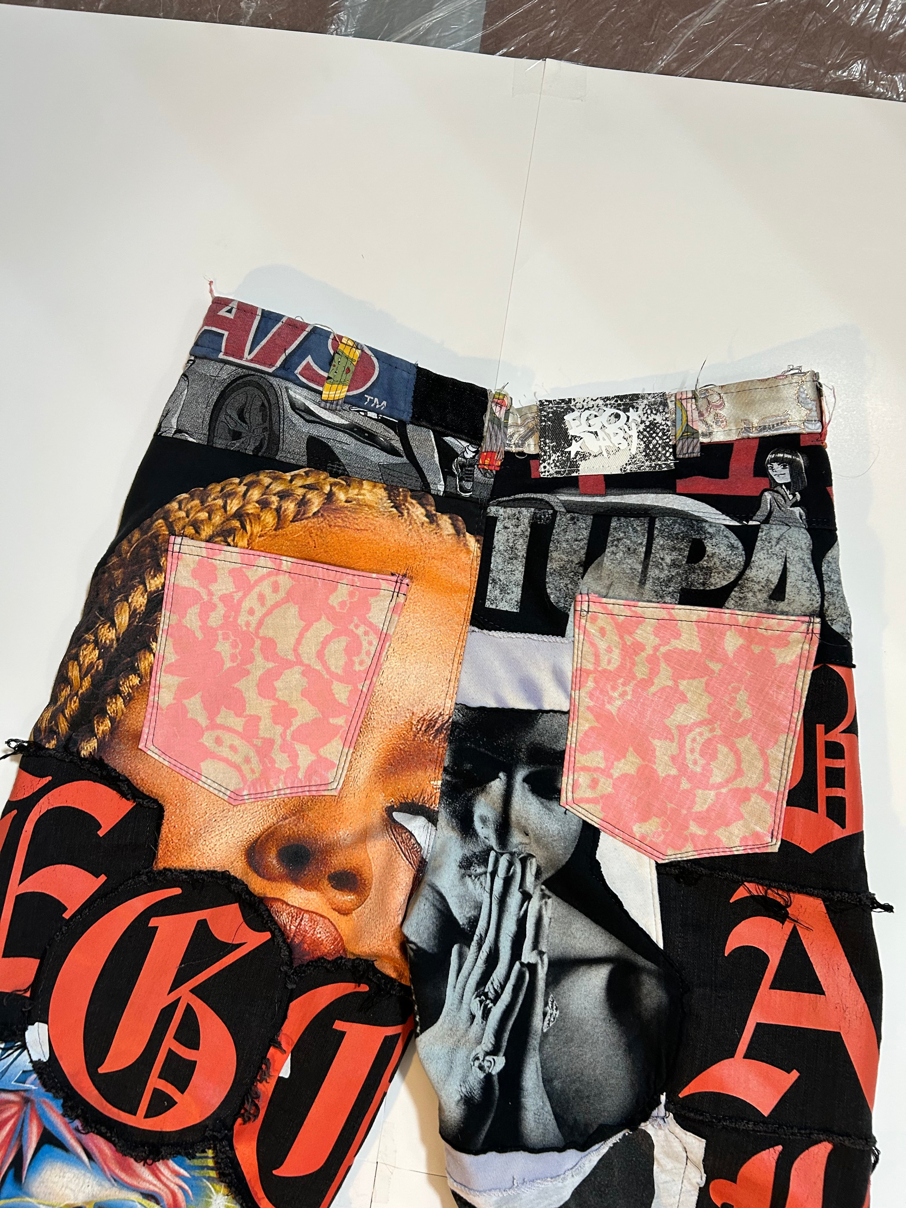 Muti Patch Work Pants