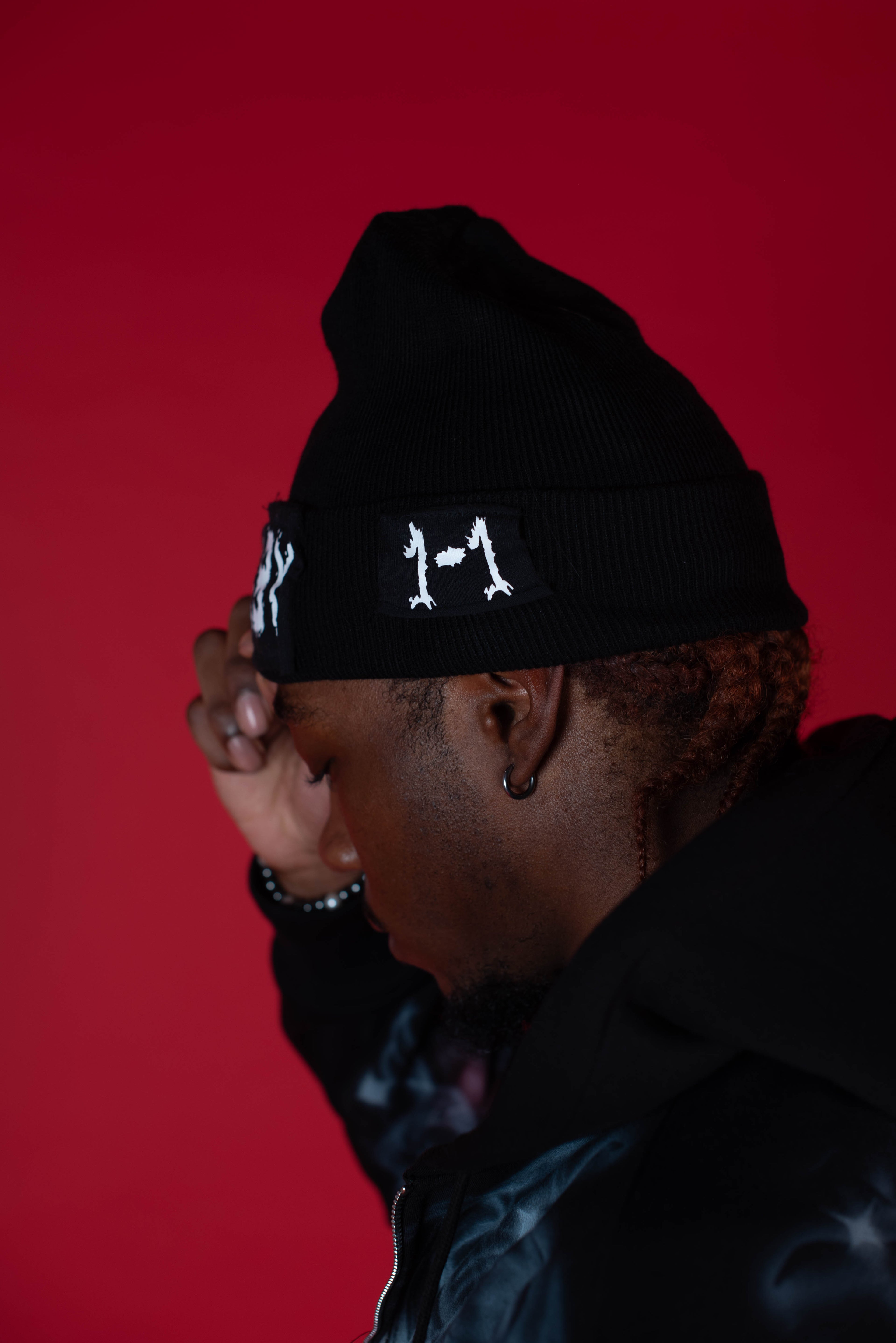 1-1 EB Black Beanie