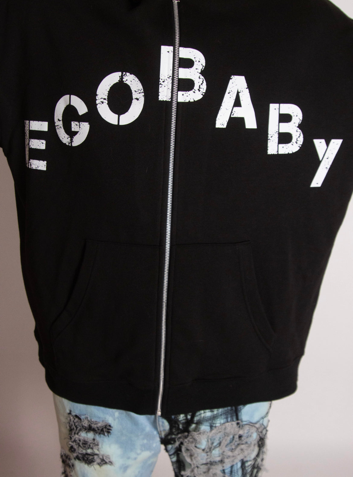 EGO BABY crossover text logo zip up