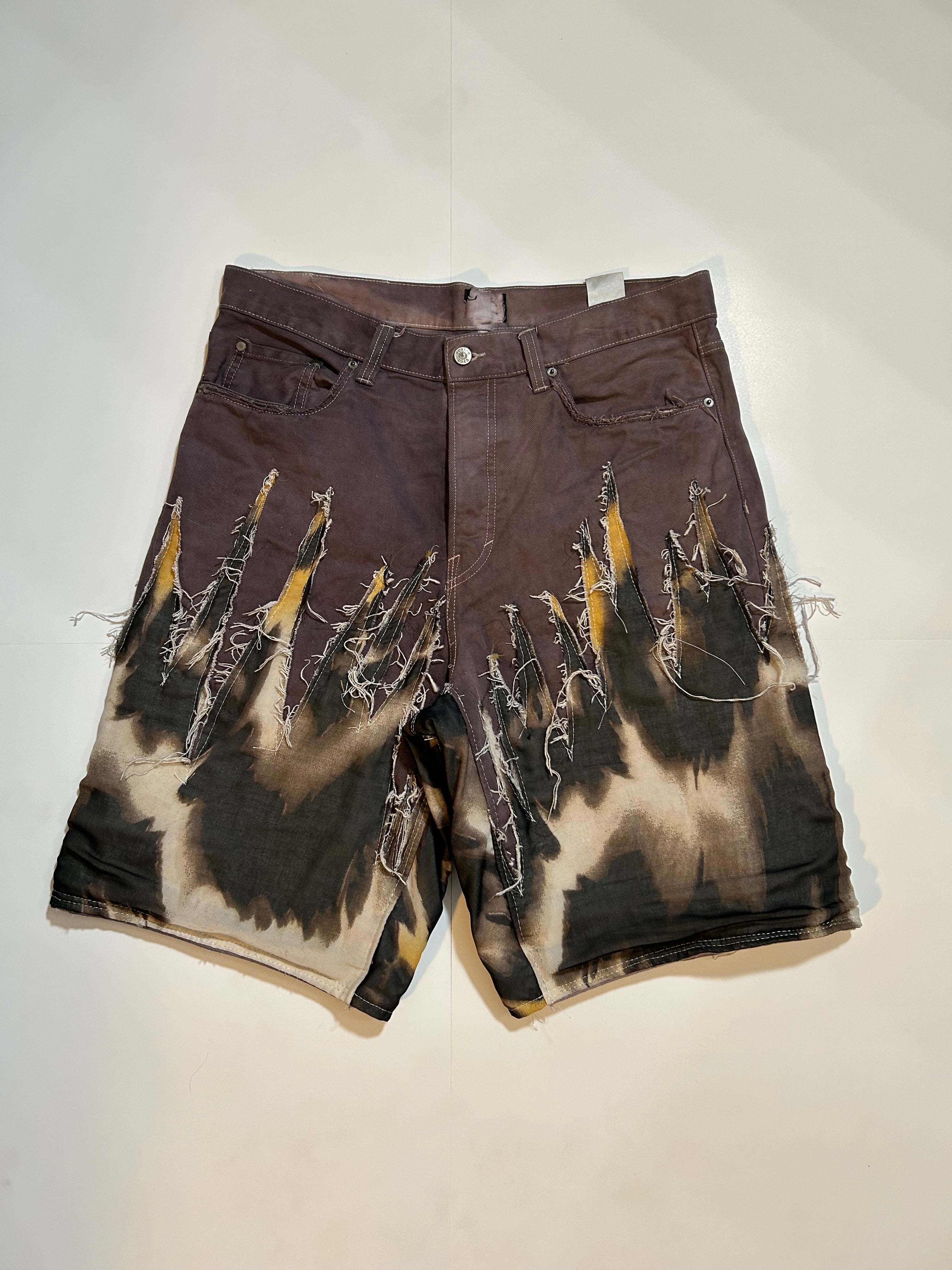 Brown spike Scarf Shorts