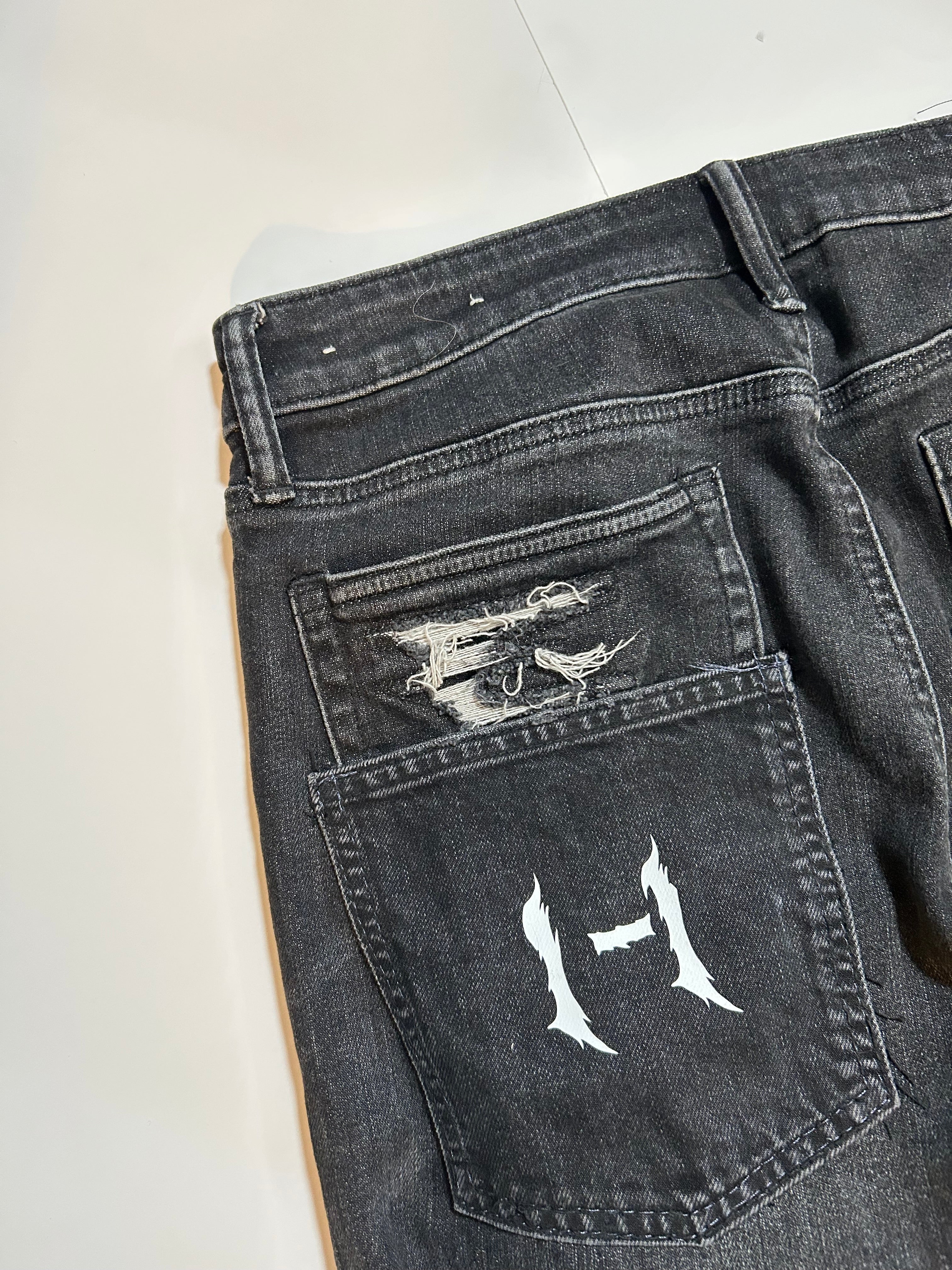 Wide Leg Upside Down Ripped Pants