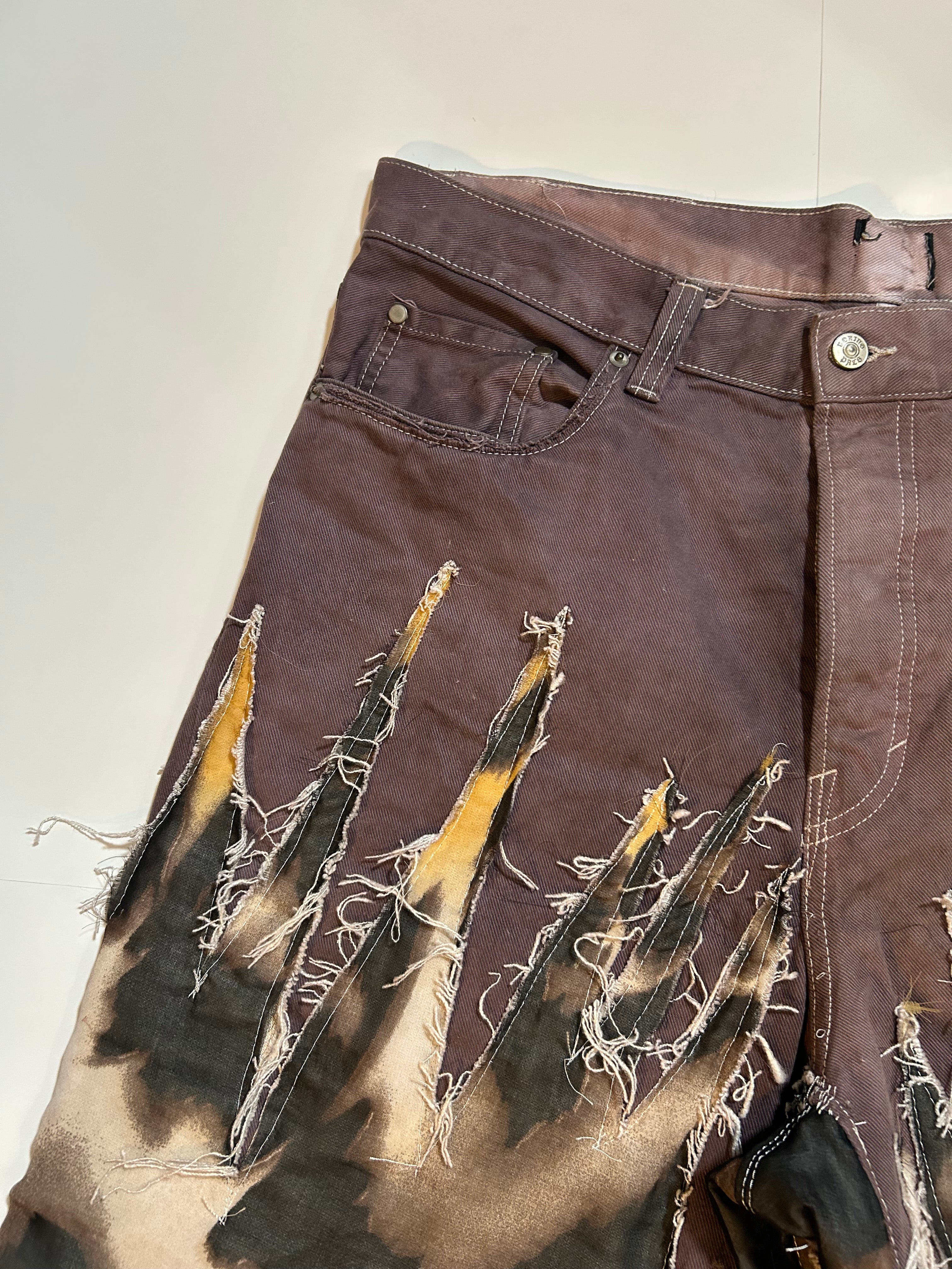 Brown spike Scarf Shorts