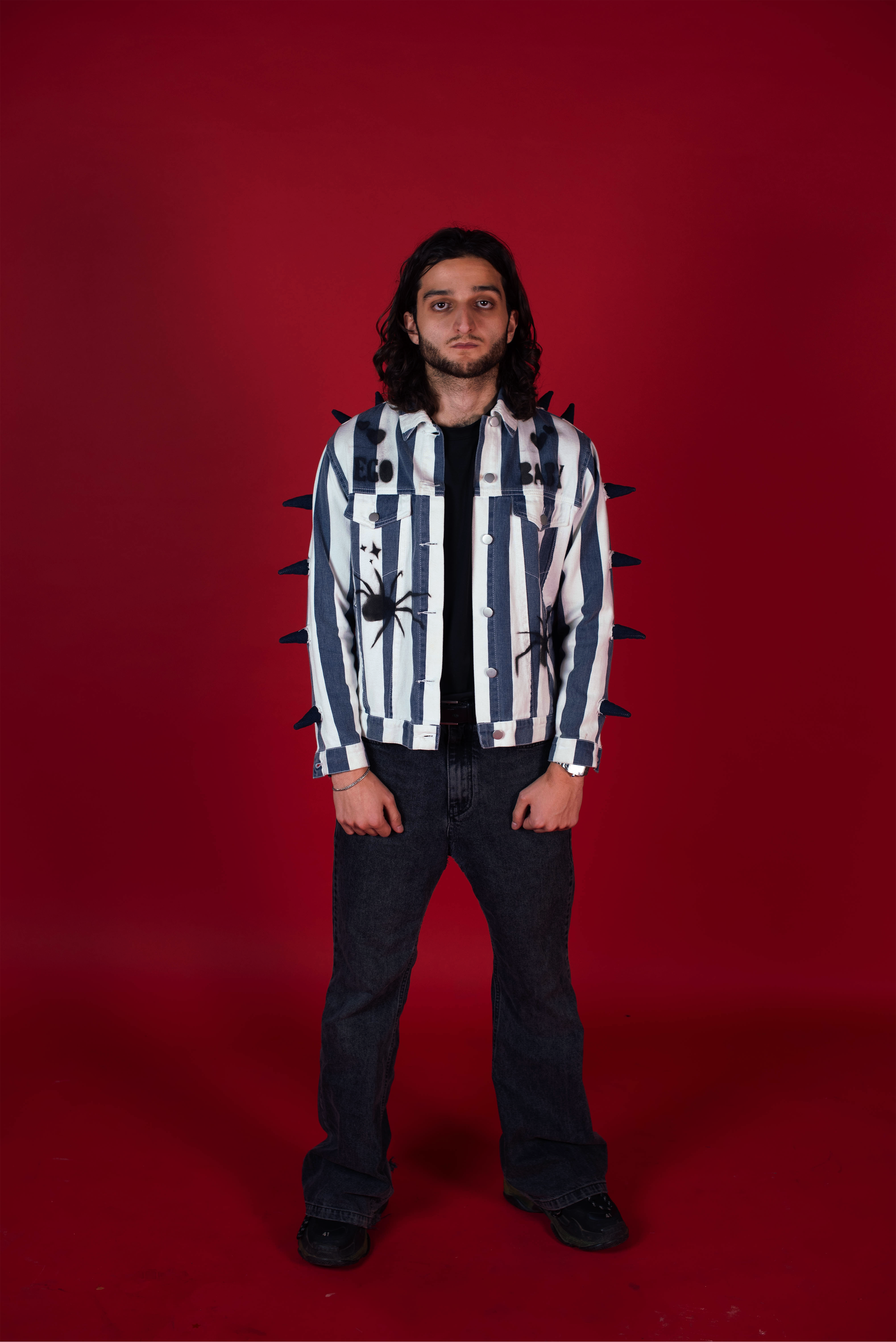 1-1 EB Punk Spike Denim Jacket