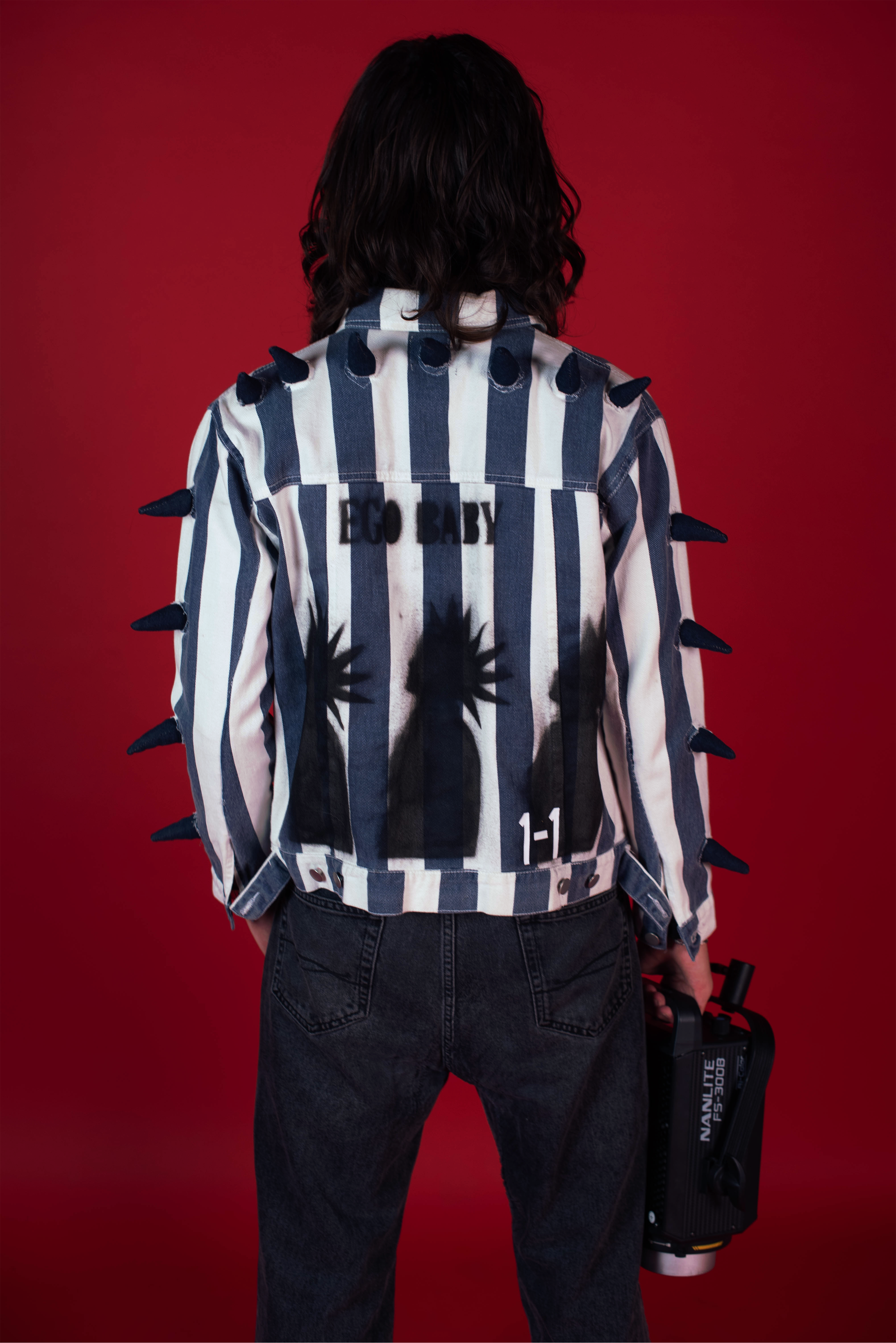1-1 EB Punk Spike Denim Jacket