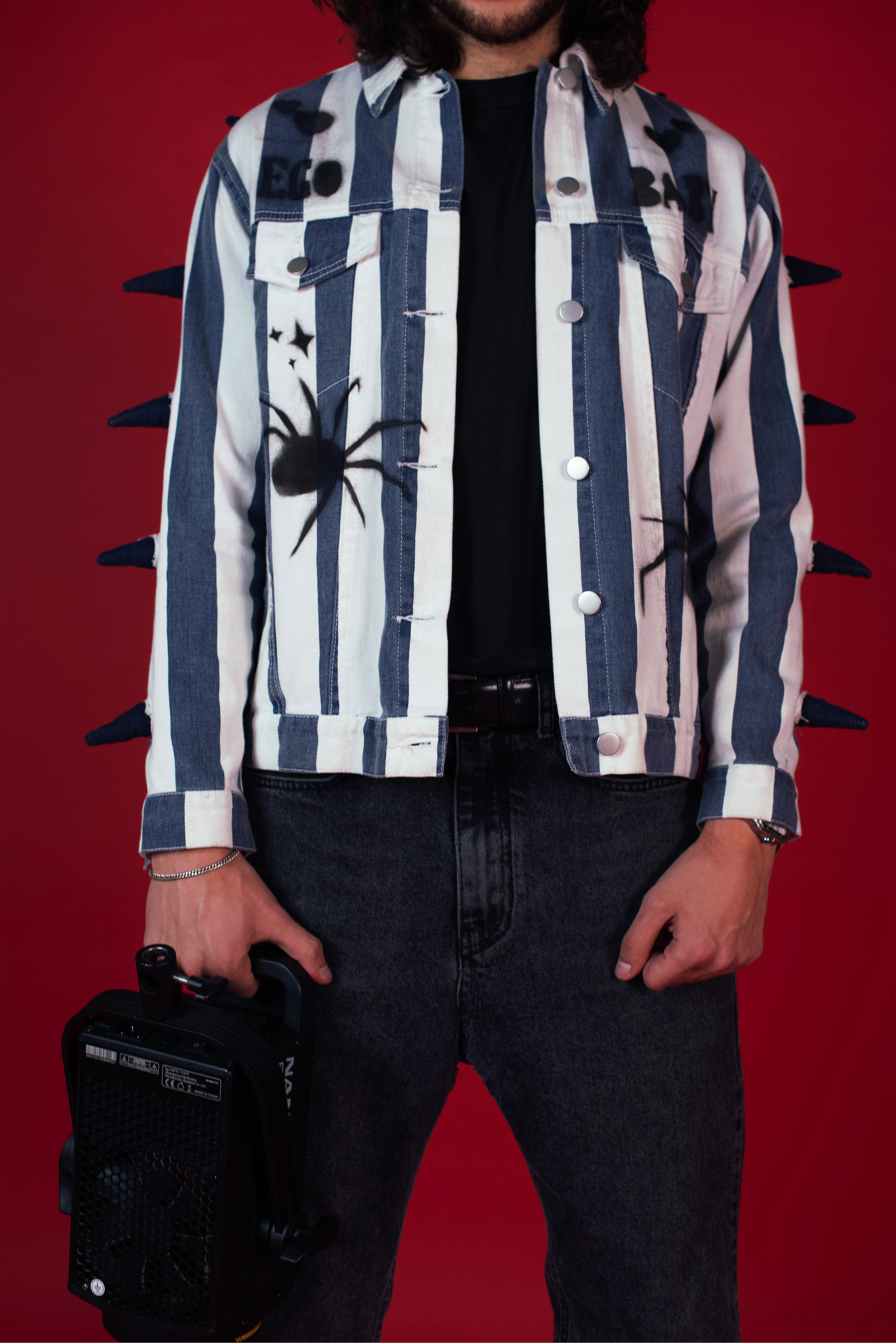1-1 EB Punk Spike Denim Jacket