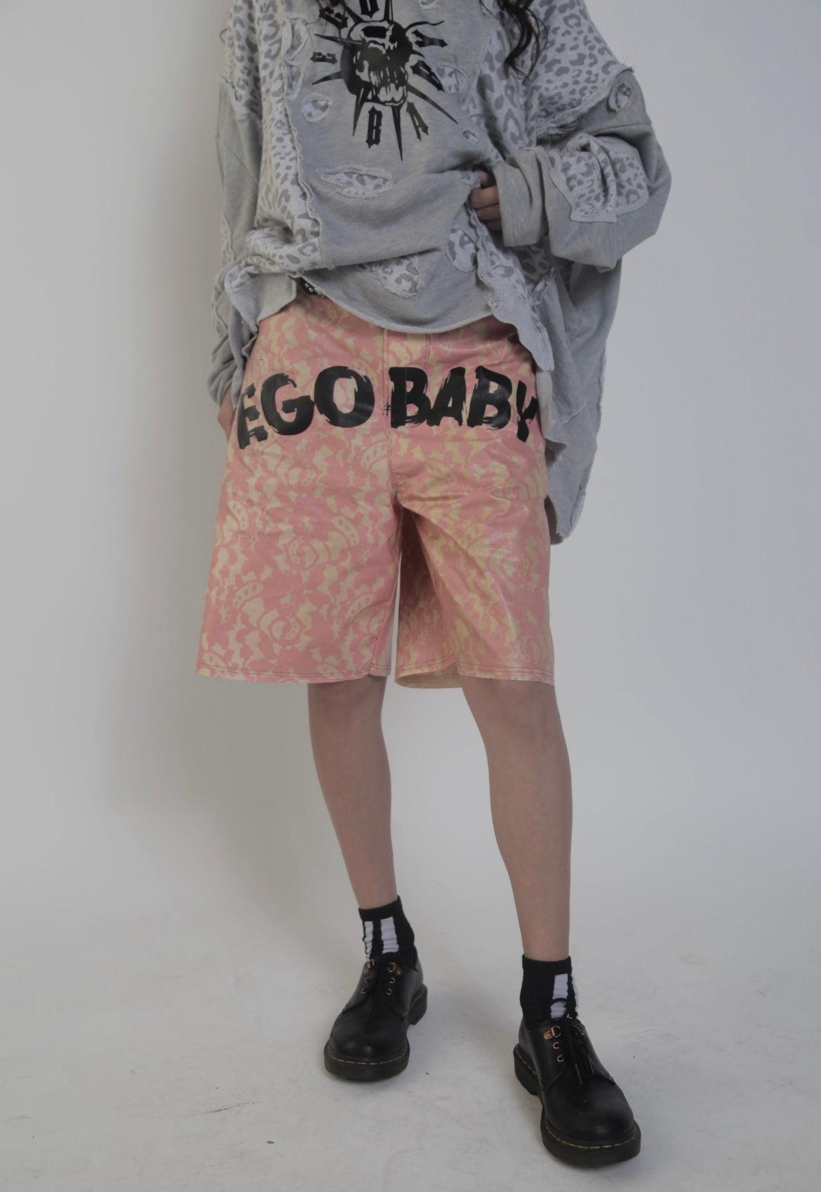 1-1 Floral Pink Waxed Shorts