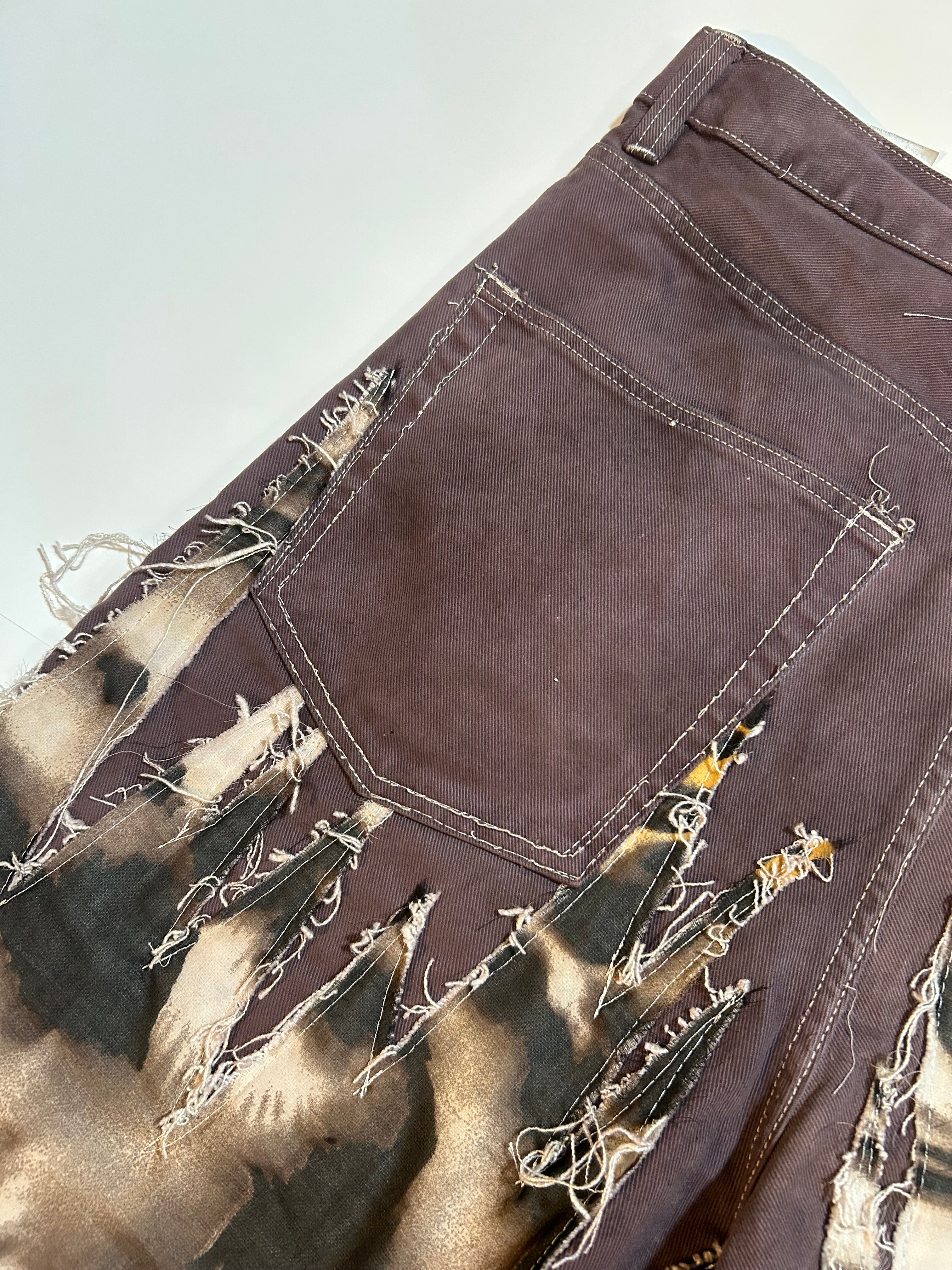 Brown spike Scarf Shorts