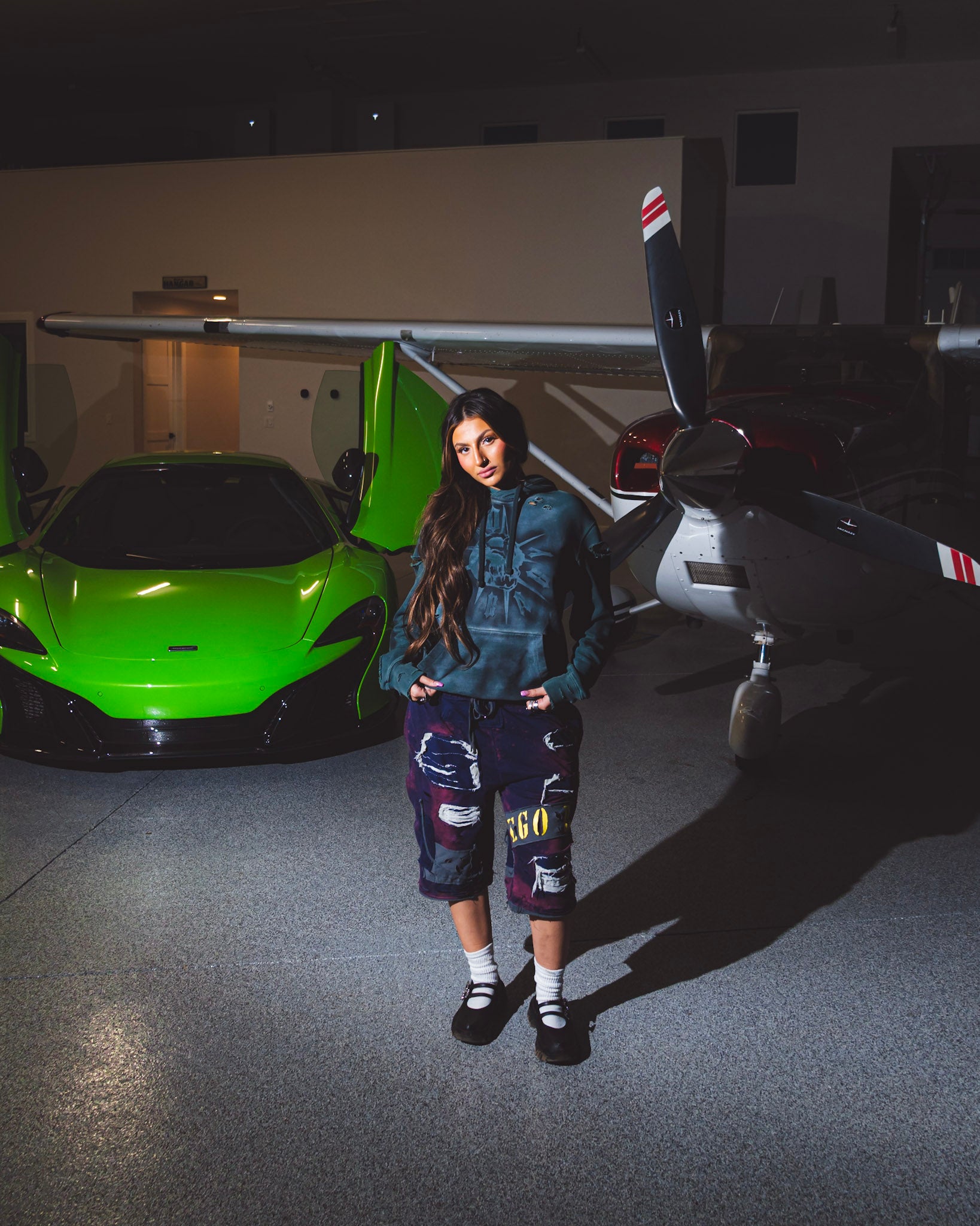 1-1 EgoBaby Vintage wash Airbrush hoodie