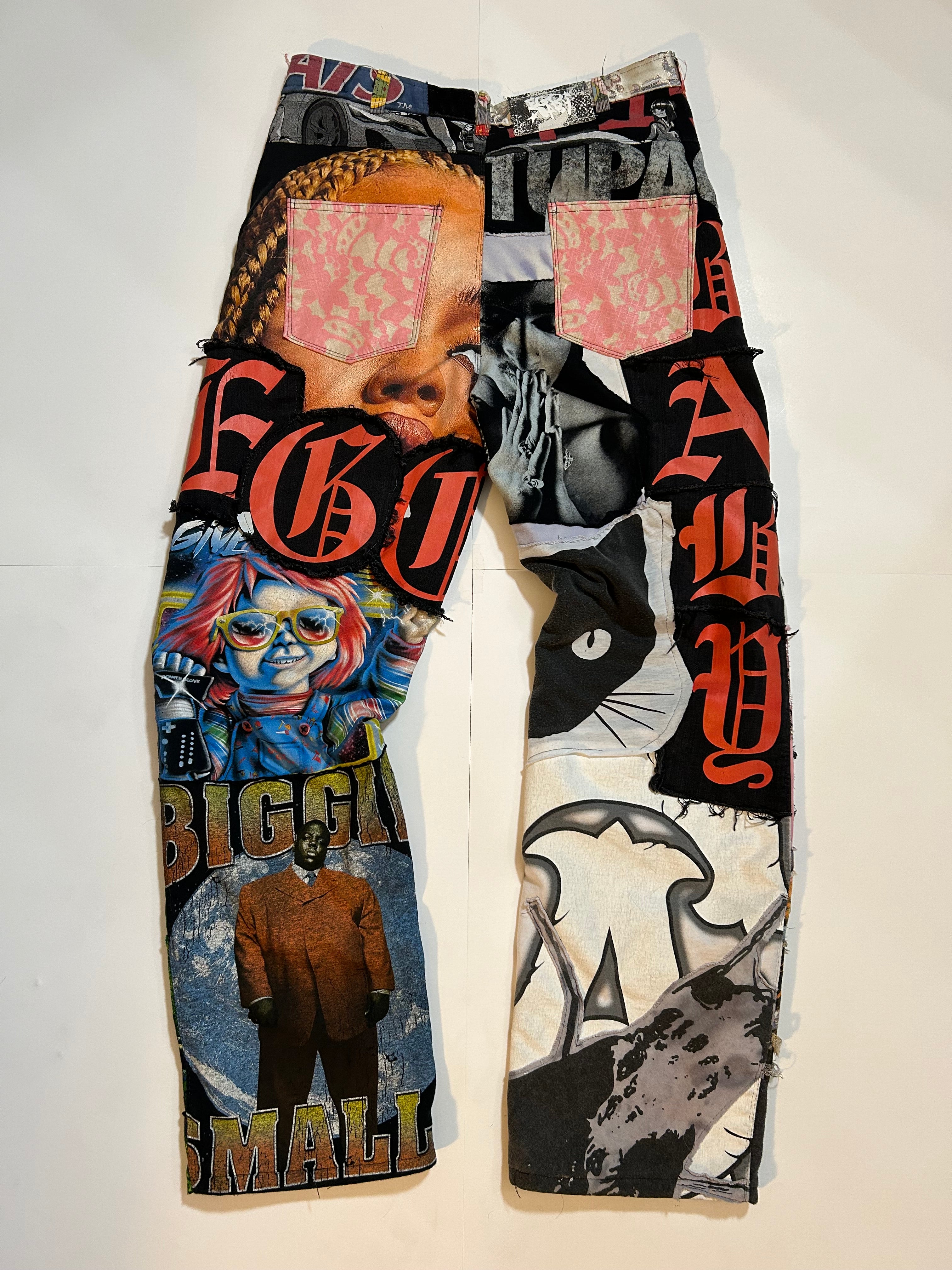 Muti Patch Work Pants