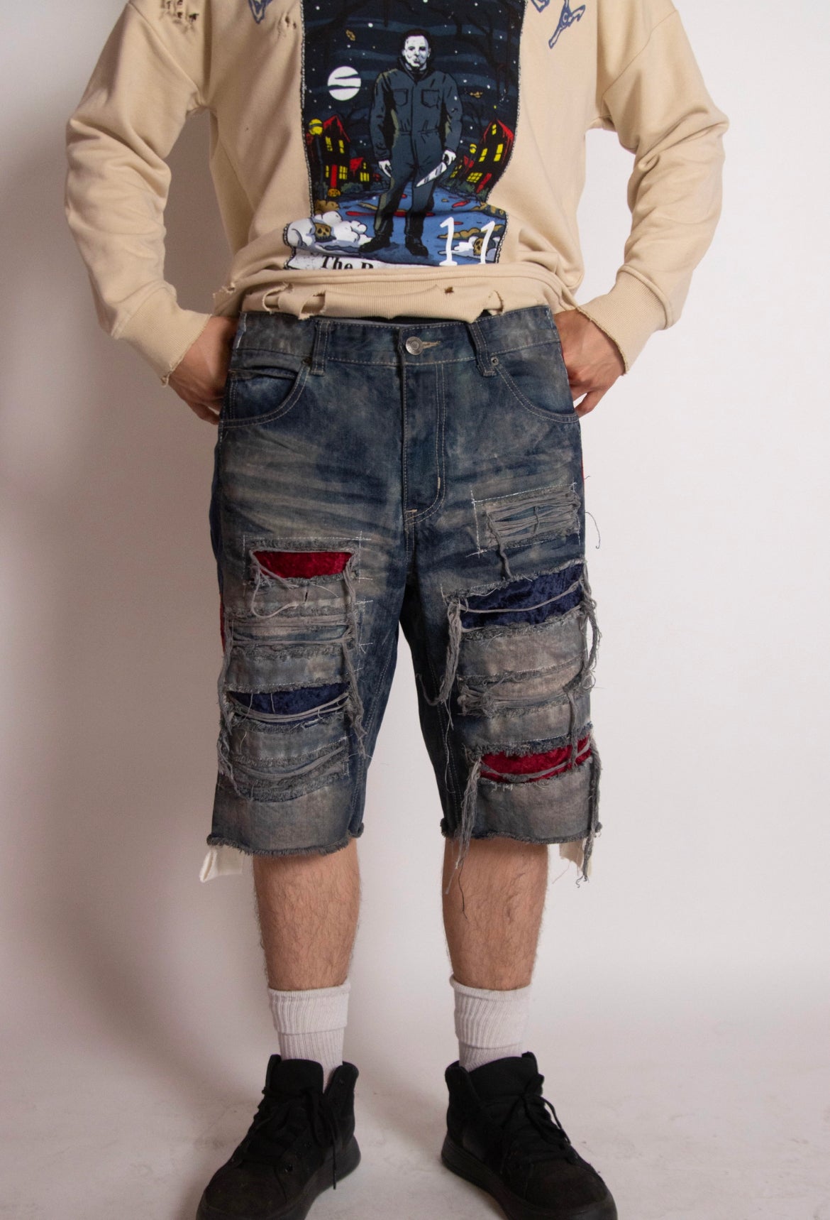 EGO BABY 1-1 red/blue checked shorts
