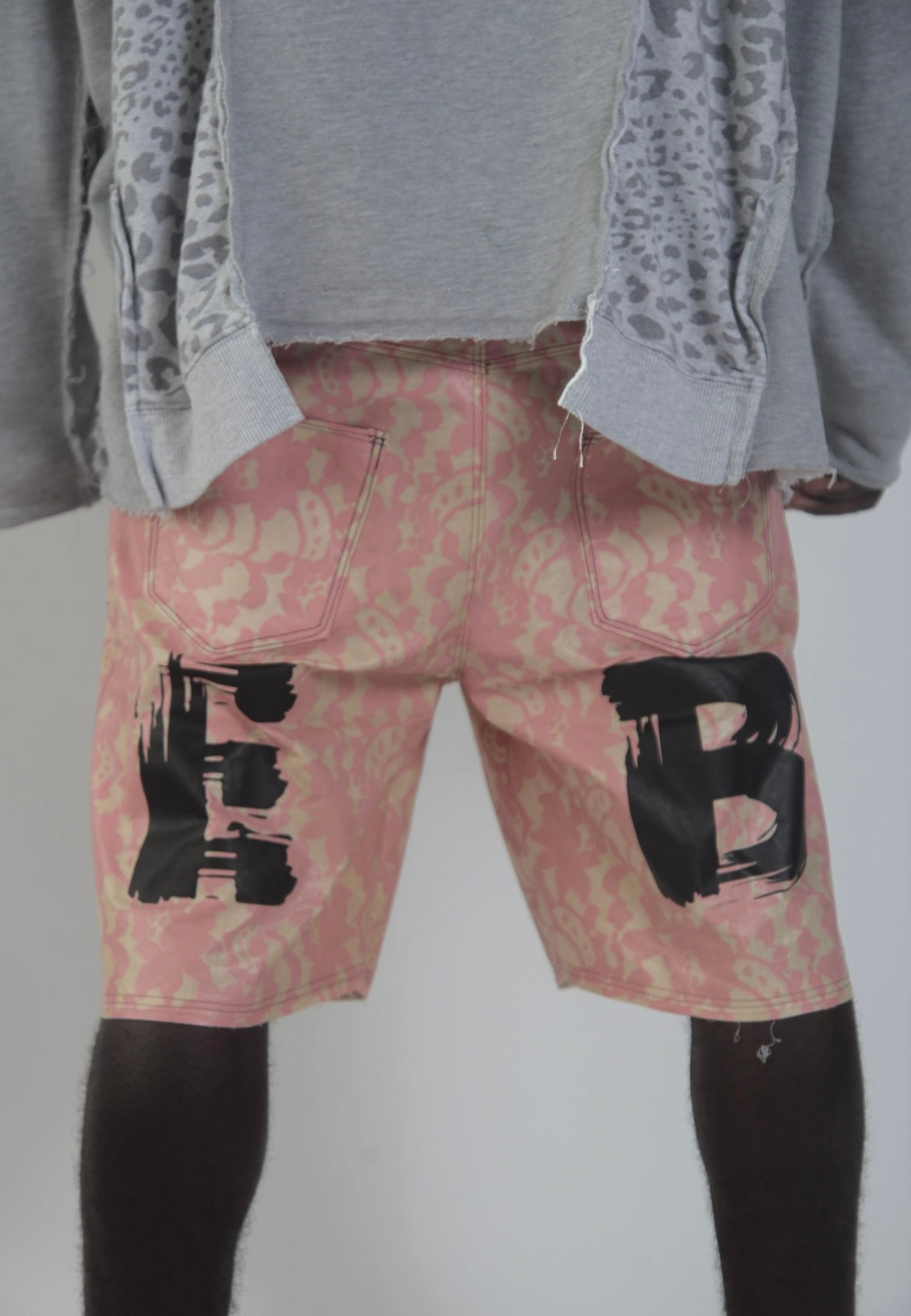 1-1 Floral Pink Waxed Shorts