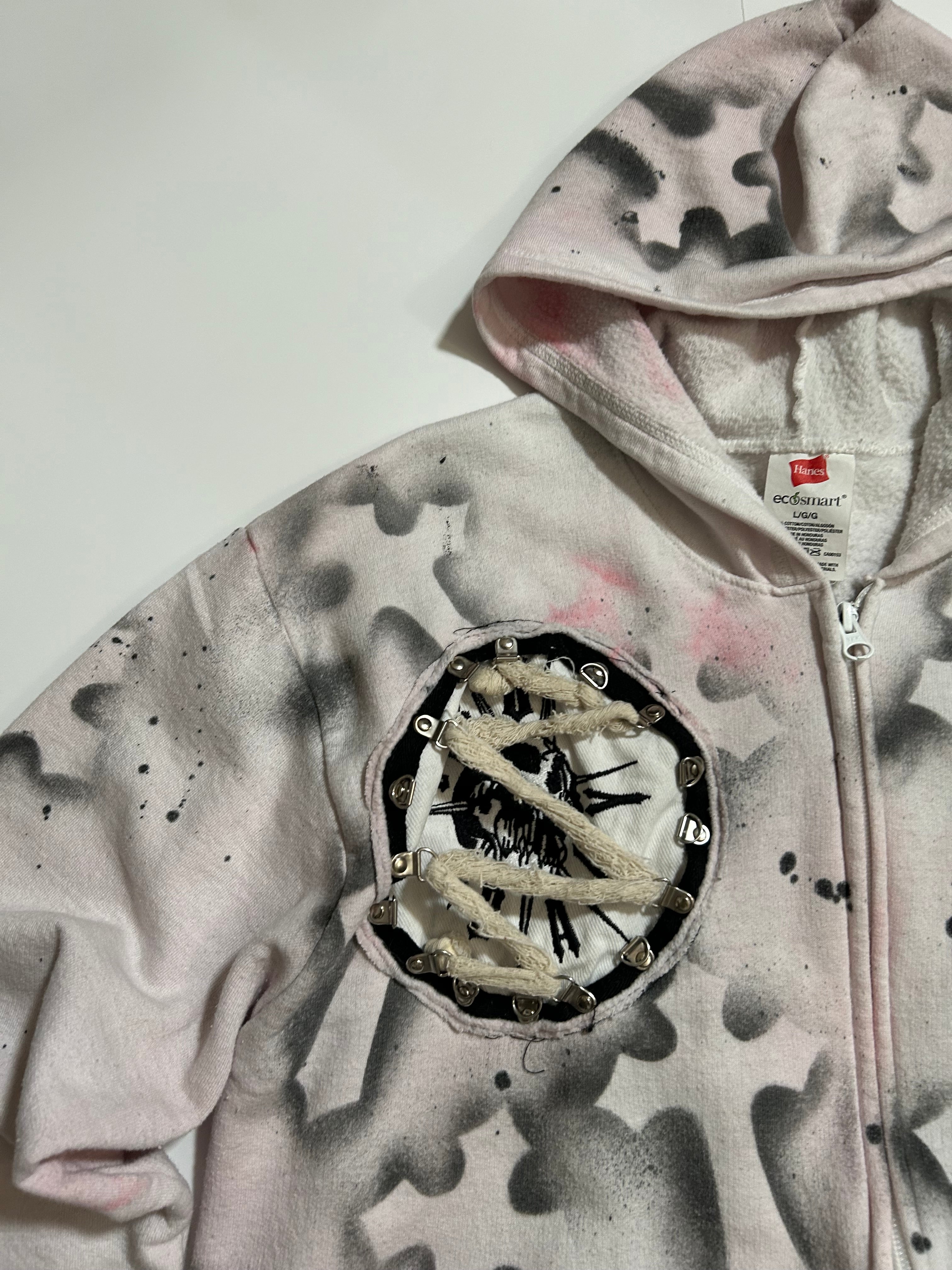 White Cross Rope Zip-Up