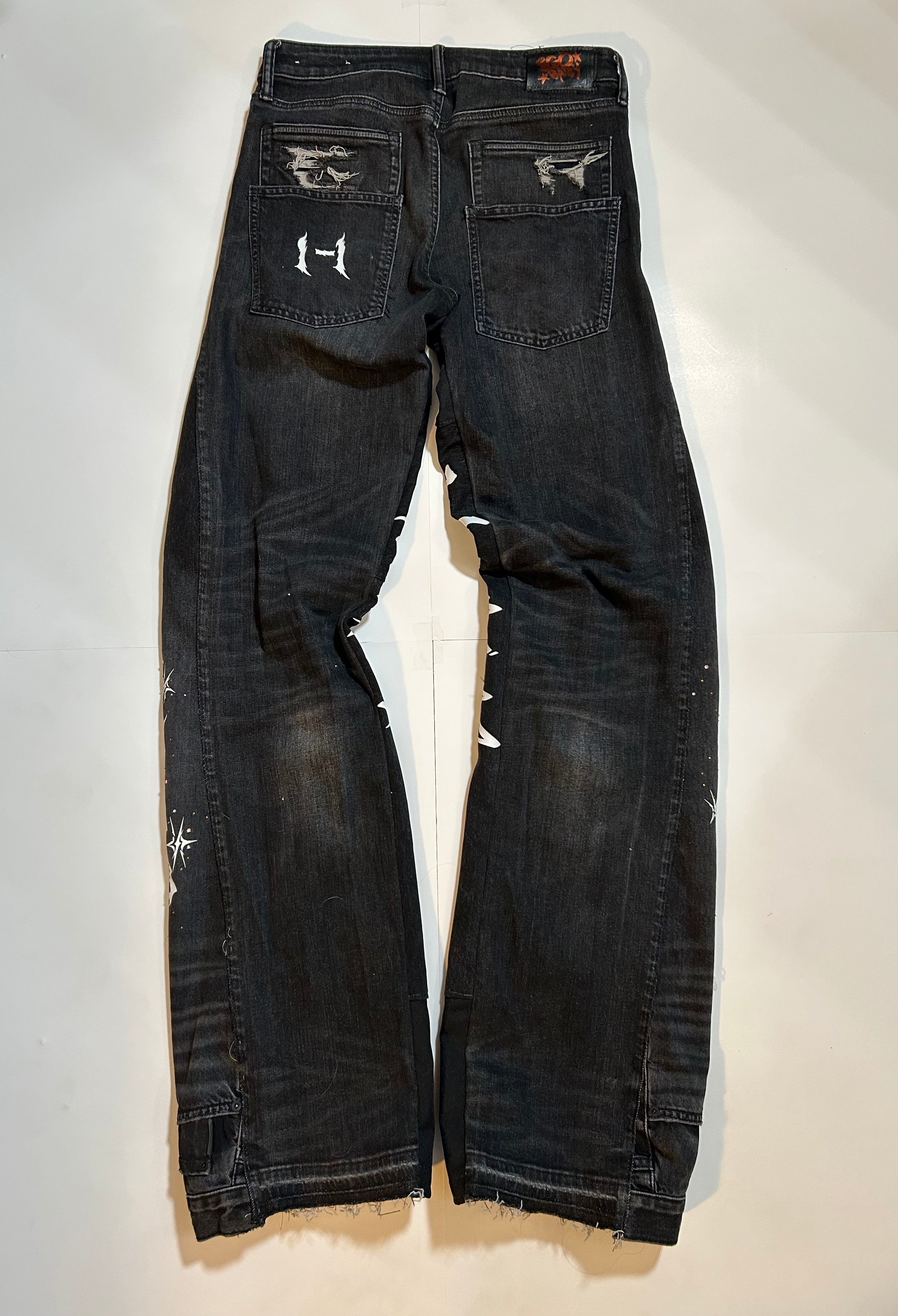 Wide Leg Upside Down Ripped Pants