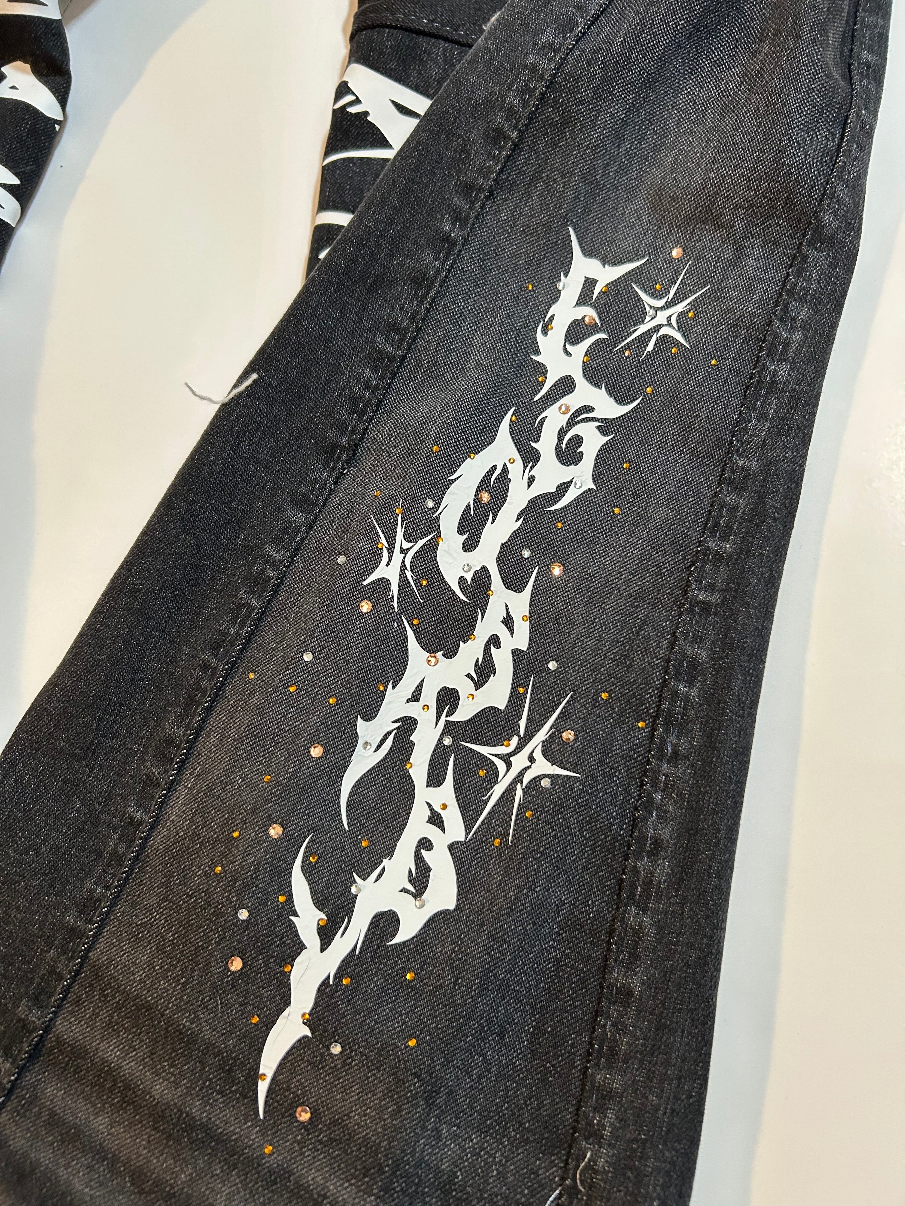 Wide Leg Upside Down Ripped Pants