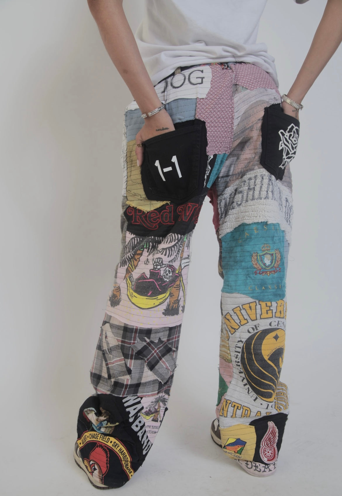 1-1 T-Shirt Patch Work Pants