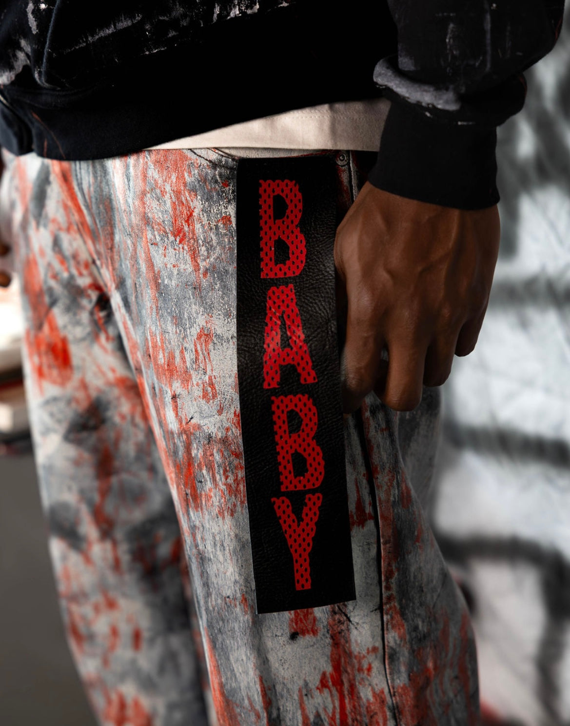 1-1 R/W black leather Pants