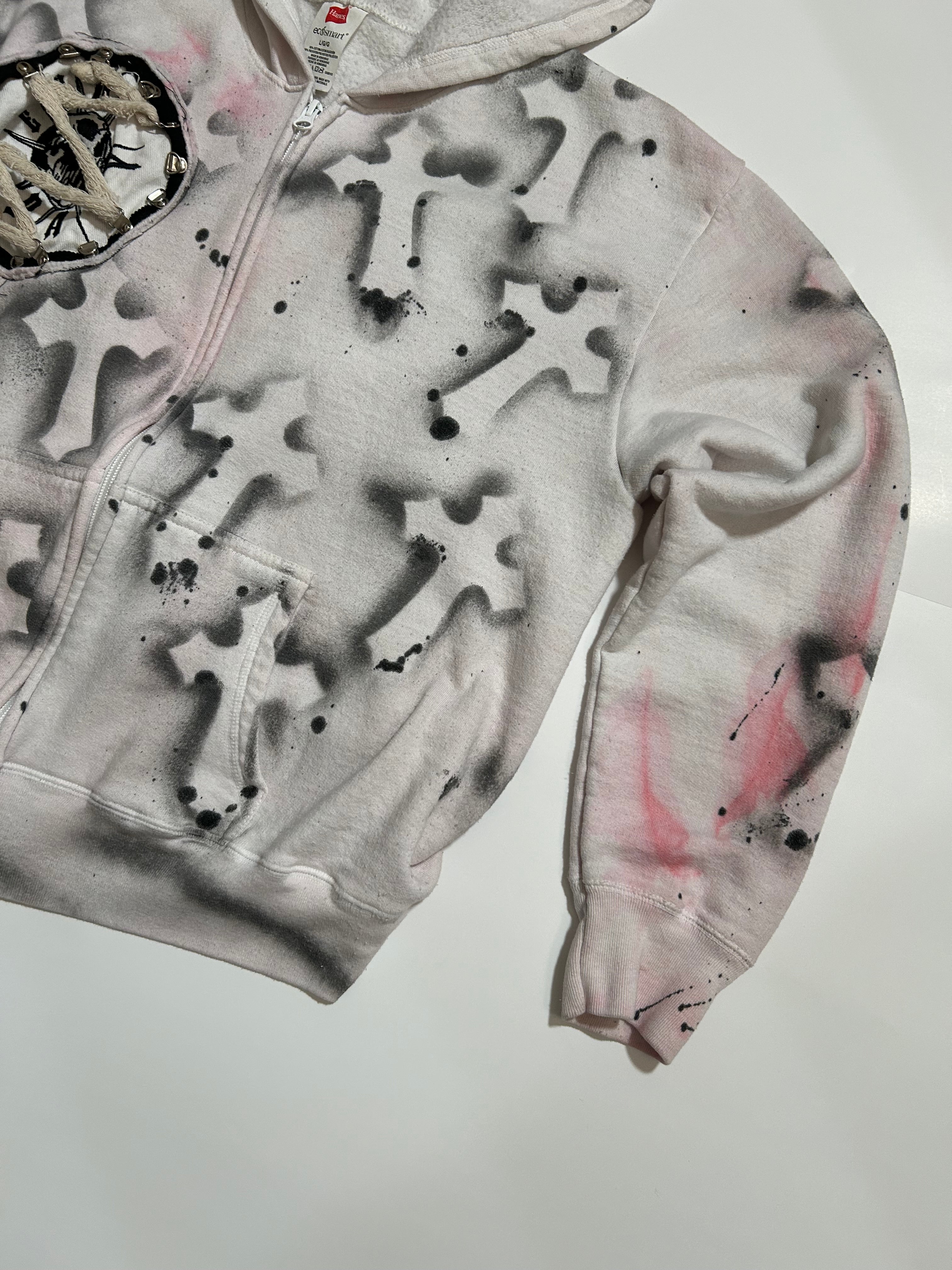 White Cross Rope Zip-Up