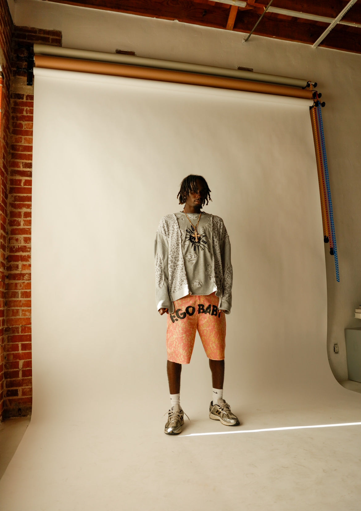 1-1 Floral Pink Waxed Shorts