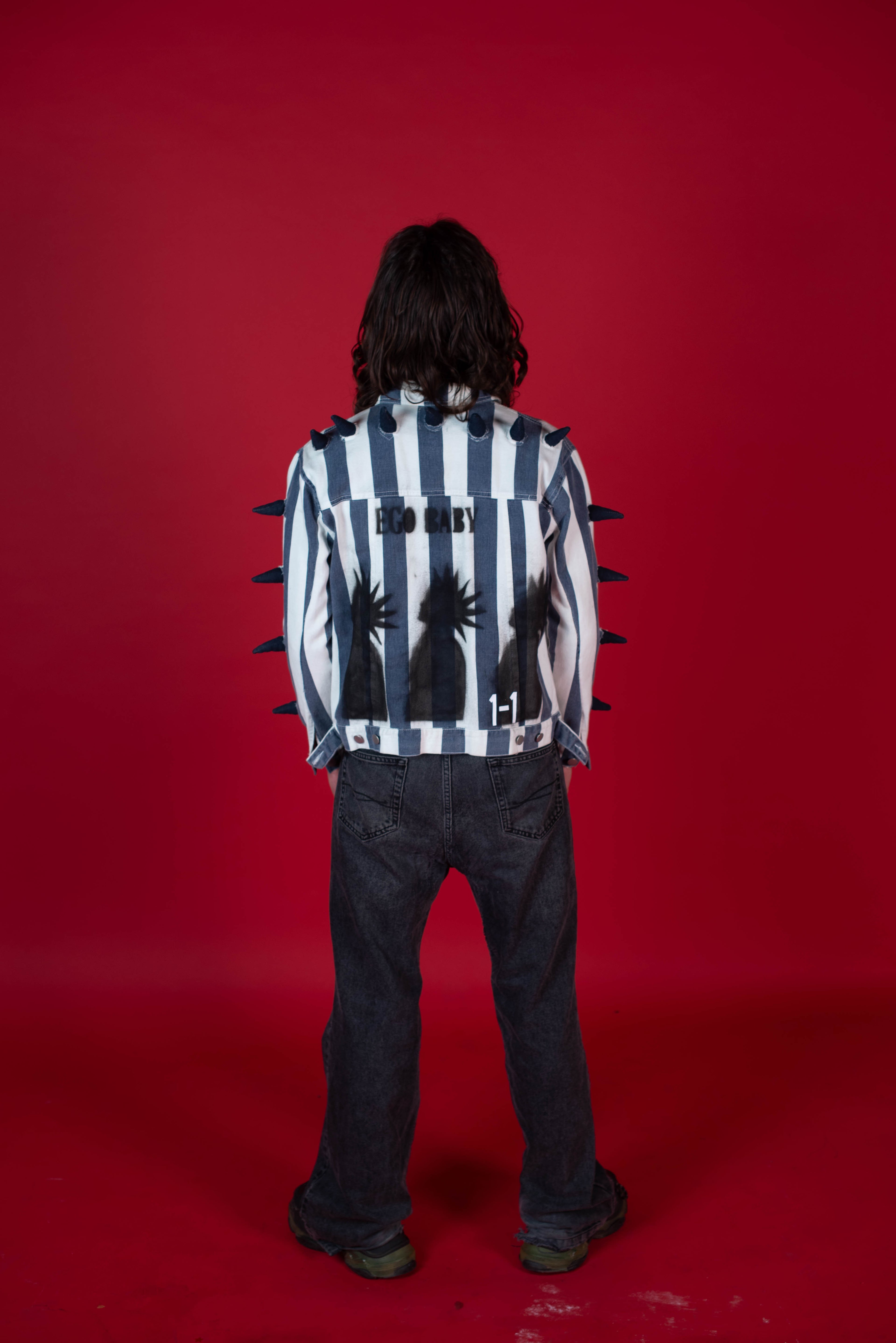 1-1 EB Punk Spike Denim Jacket