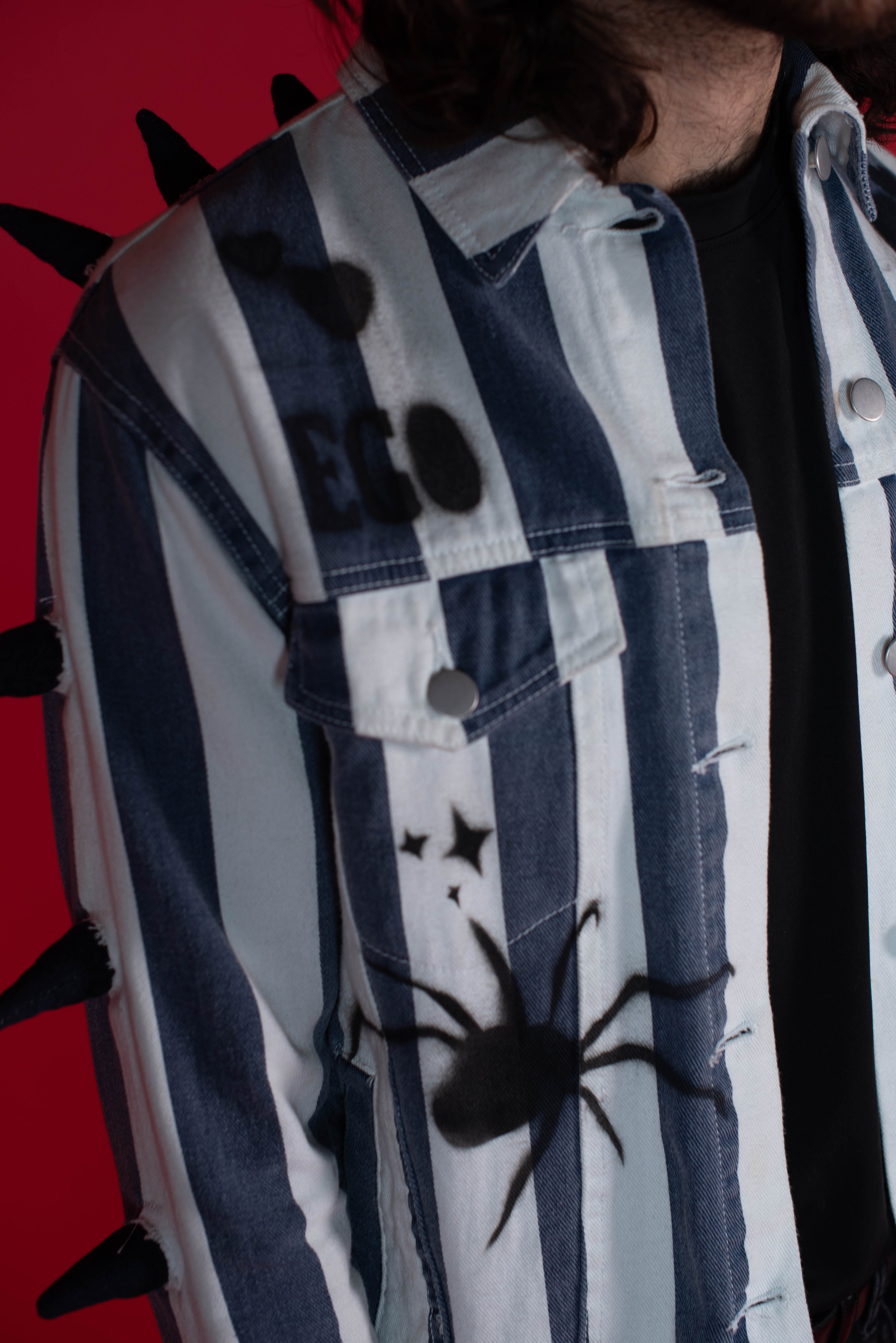 1-1 EB Punk Spike Denim Jacket