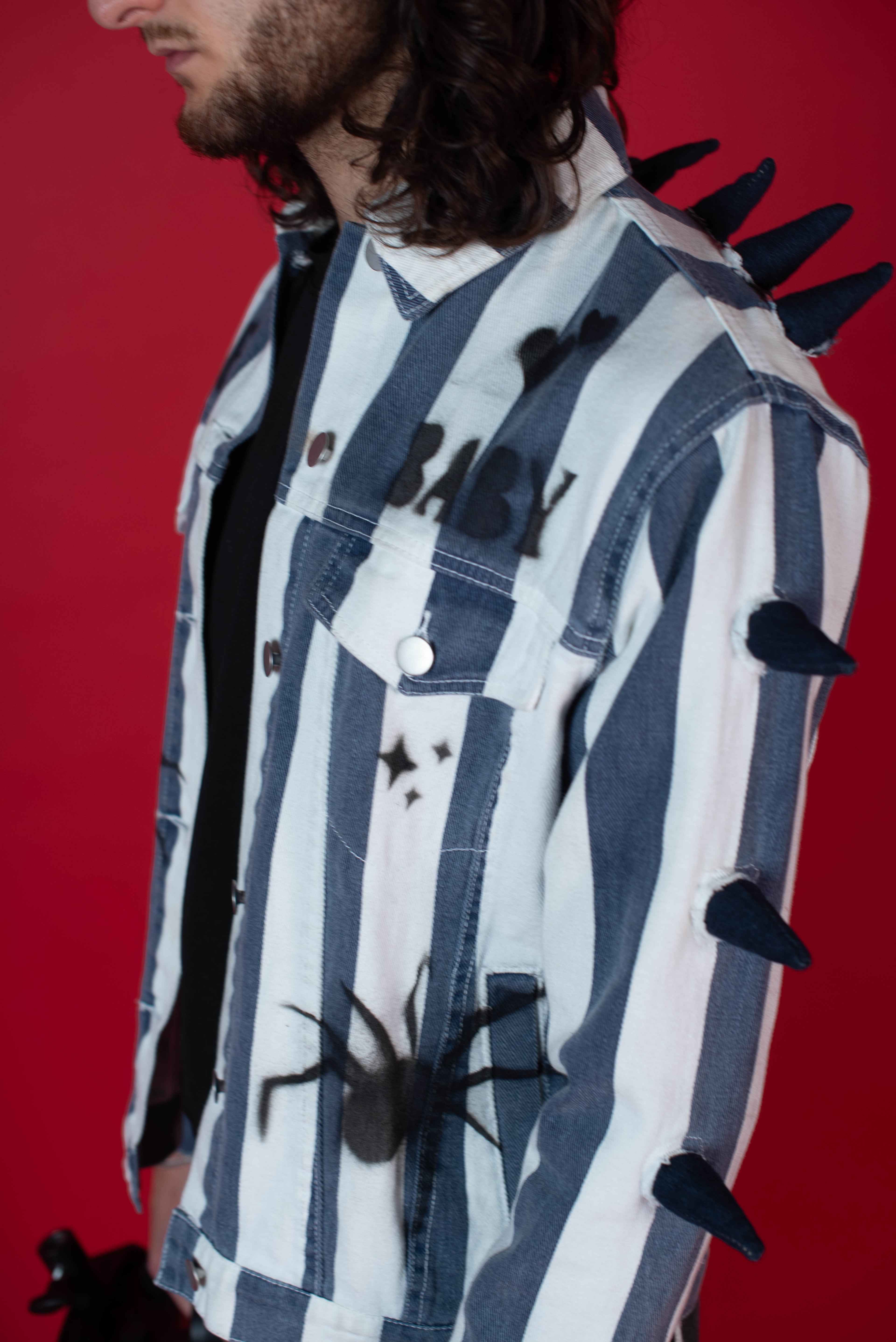 1-1 EB Punk Spike Denim Jacket