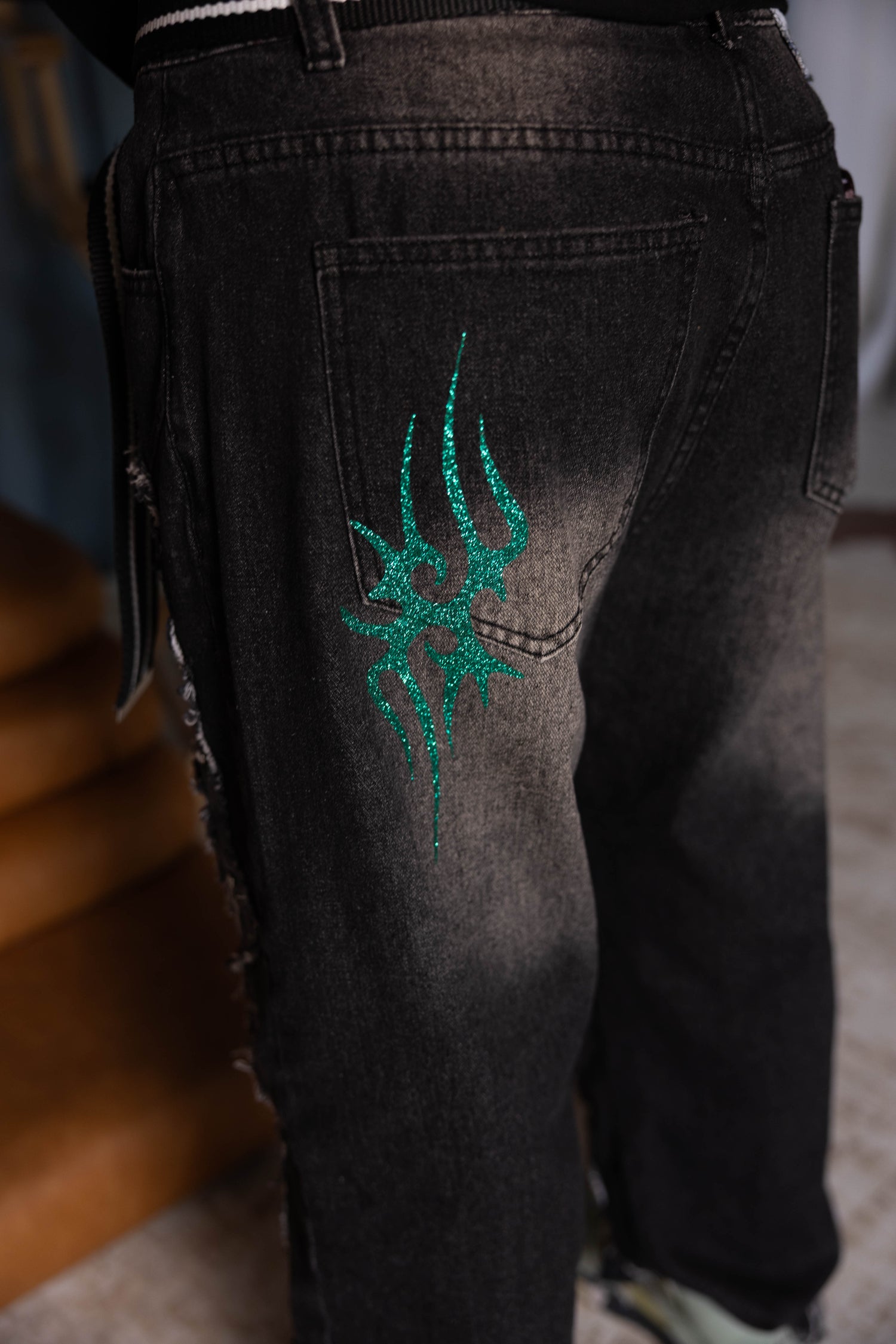 1-1 EB crystal Stud Pants