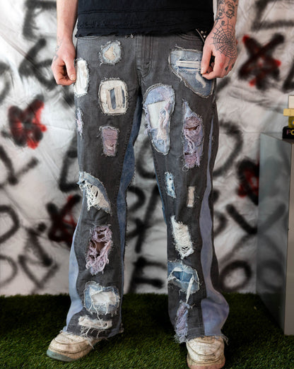 1-1 Ripped Patches Pants