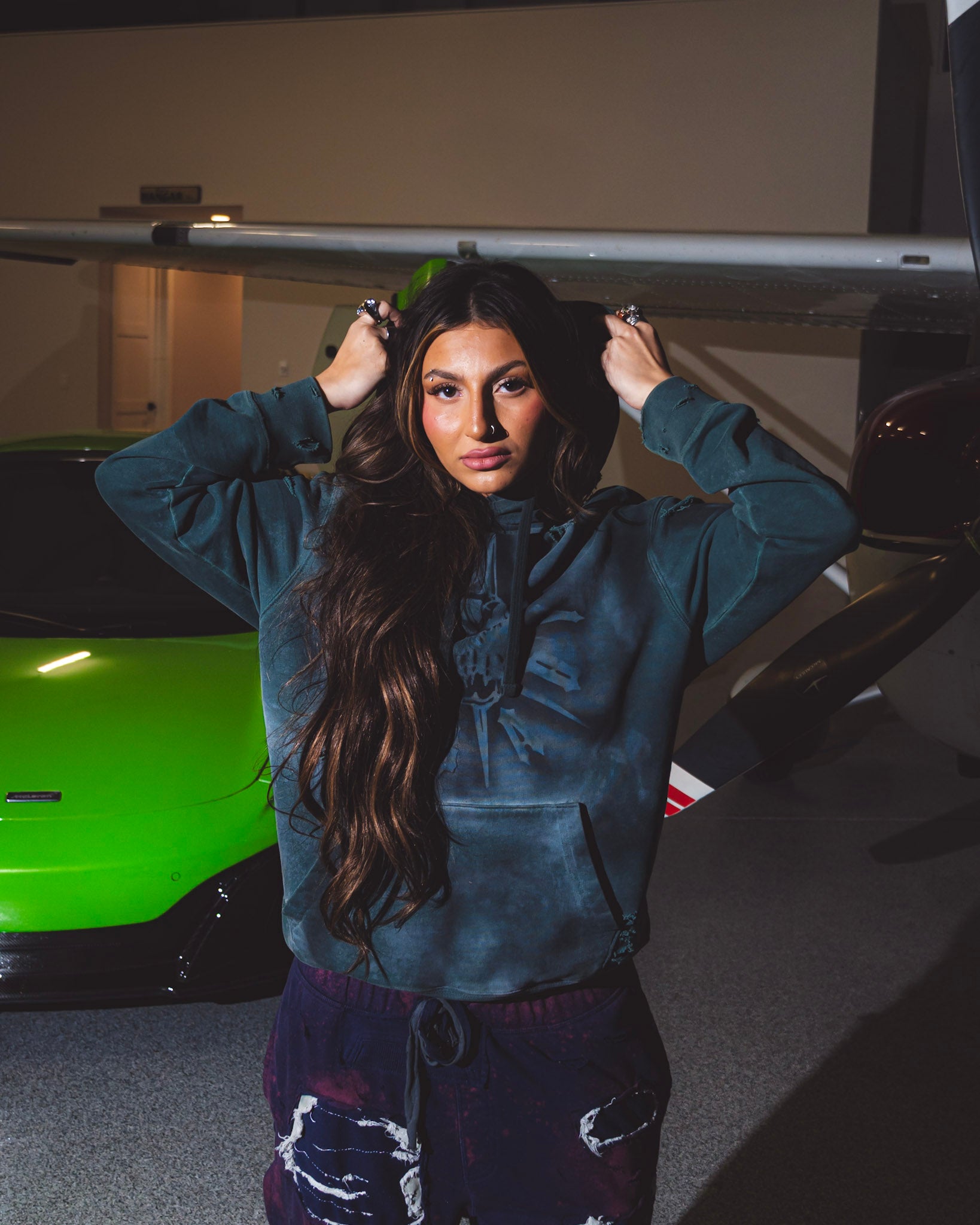 1-1 EgoBaby Vintage wash Airbrush hoodie