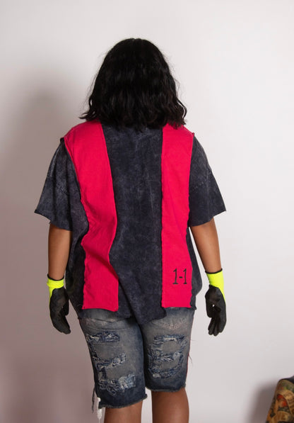 EGO BABY 1-1 split red/gray shirt