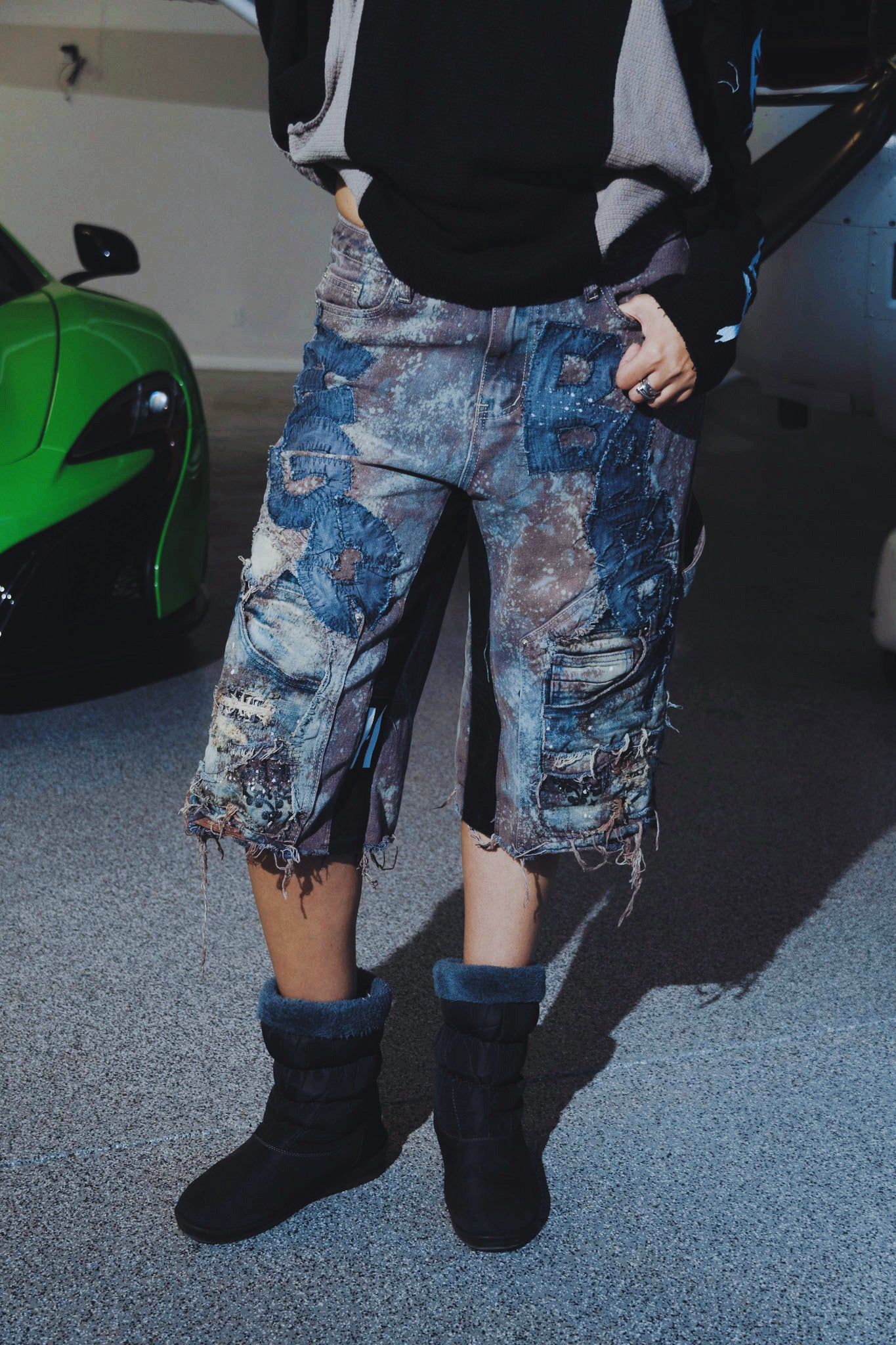 1-1 EgoBaby Marble Double Knee Jorts