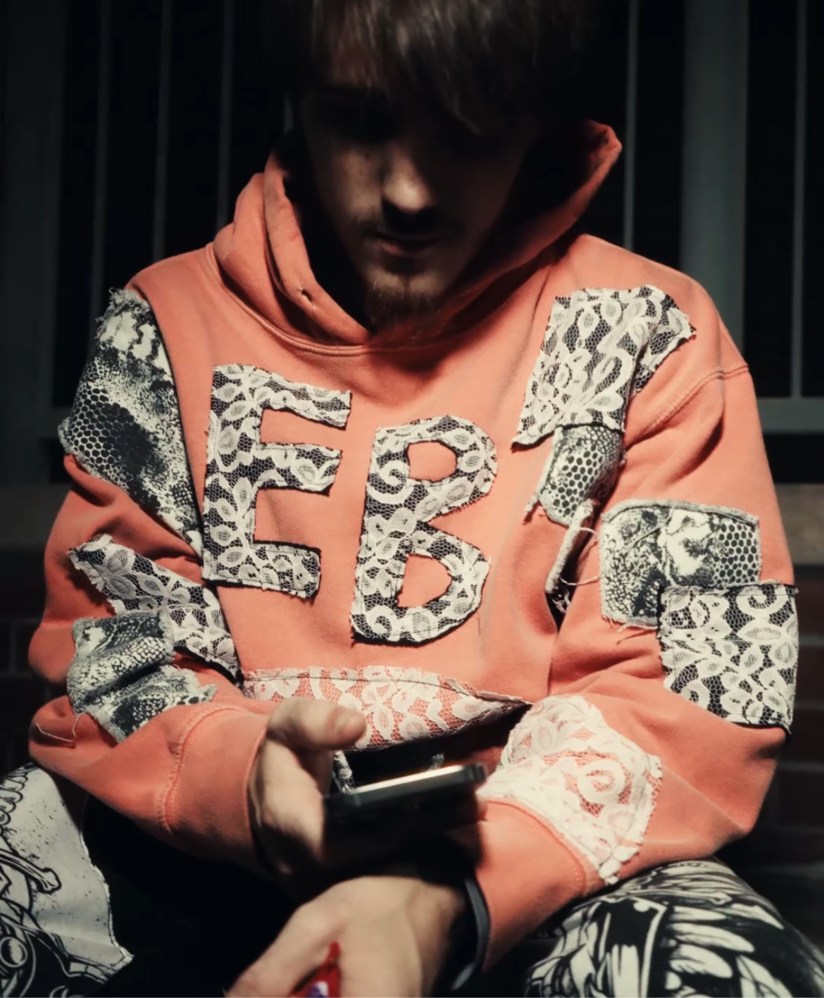 Peach/Coral Lace Hoodie