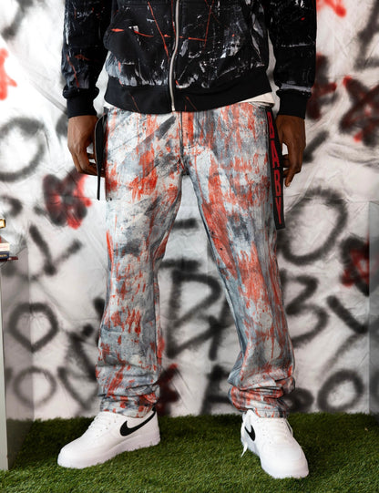 1-1 R/W black leather Pants