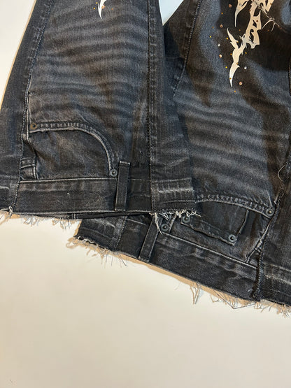 Wide Leg Upside Down Ripped Pants