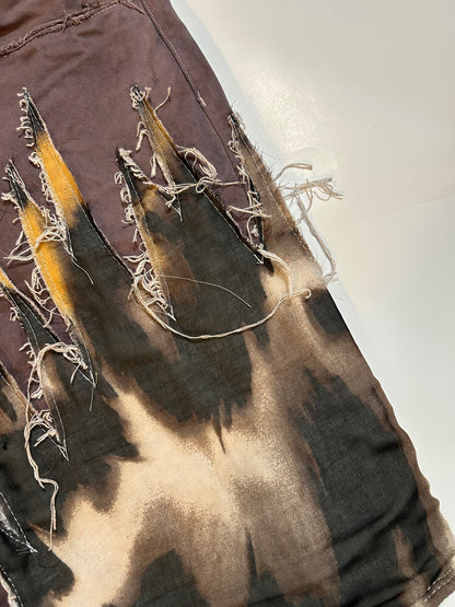 Brown spike Scarf Shorts