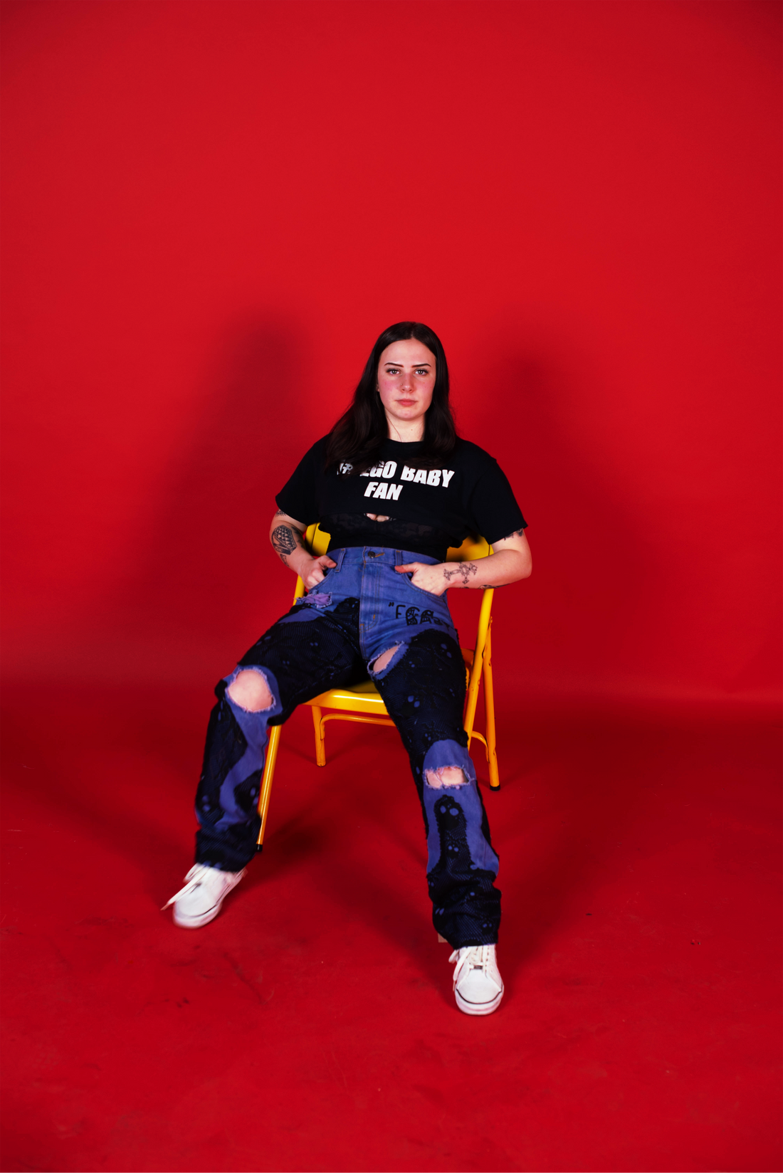 1-1 EB Bone FishNet Jeans