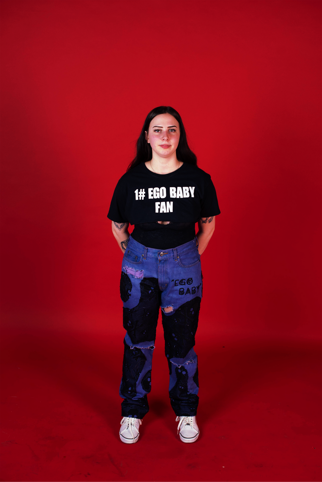 1-1 EB Bone FishNet Jeans