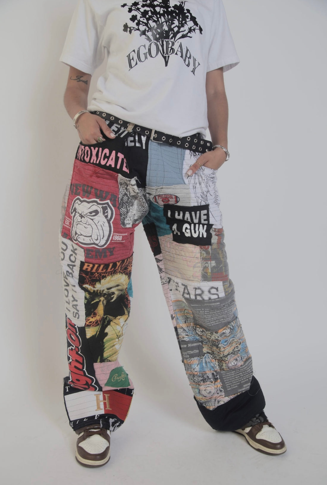 1-1 T-Shirt Patch Work Pants