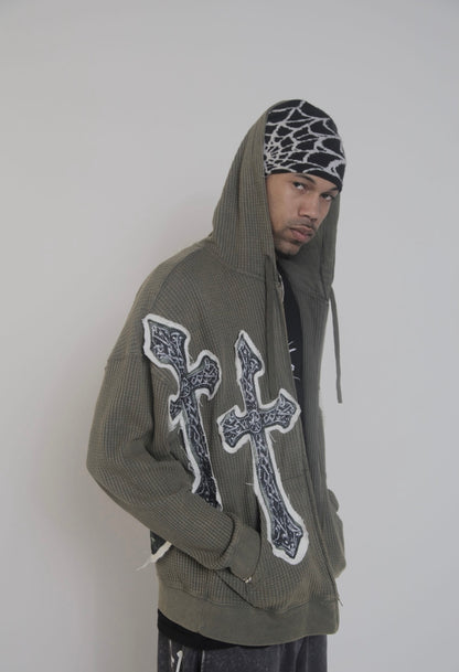 1-1 Green Cross Zip-up
