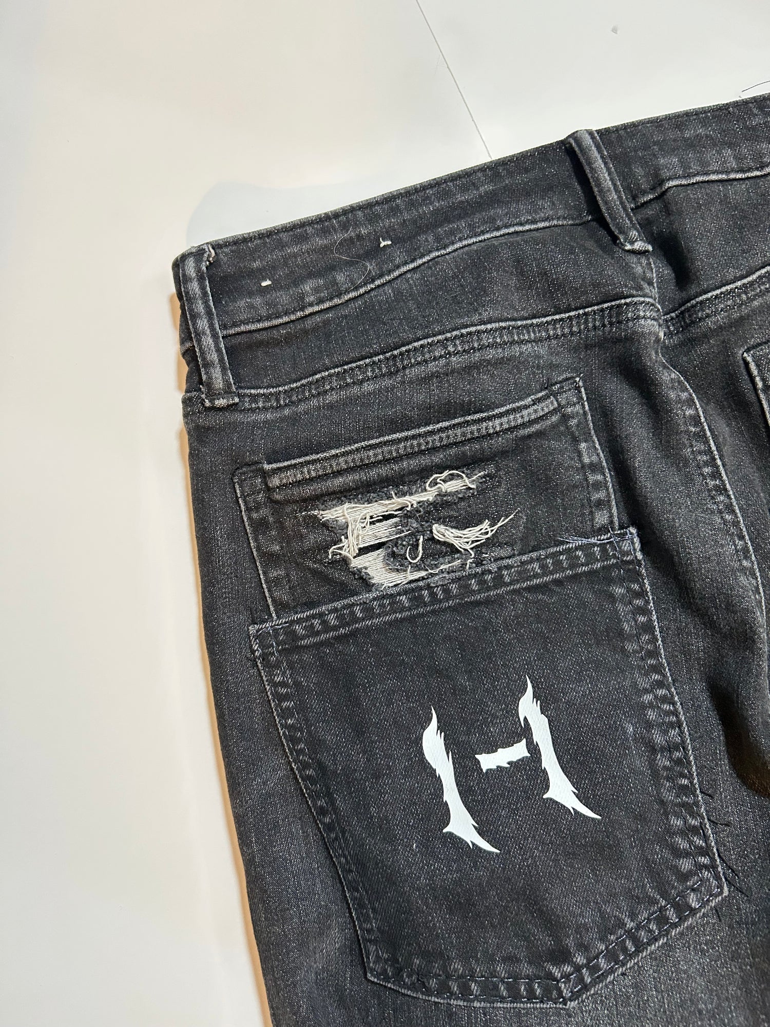 Wide Leg Upside Down Ripped Pants