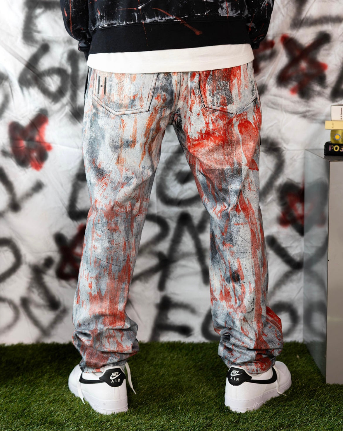 1-1 R/W black leather Pants