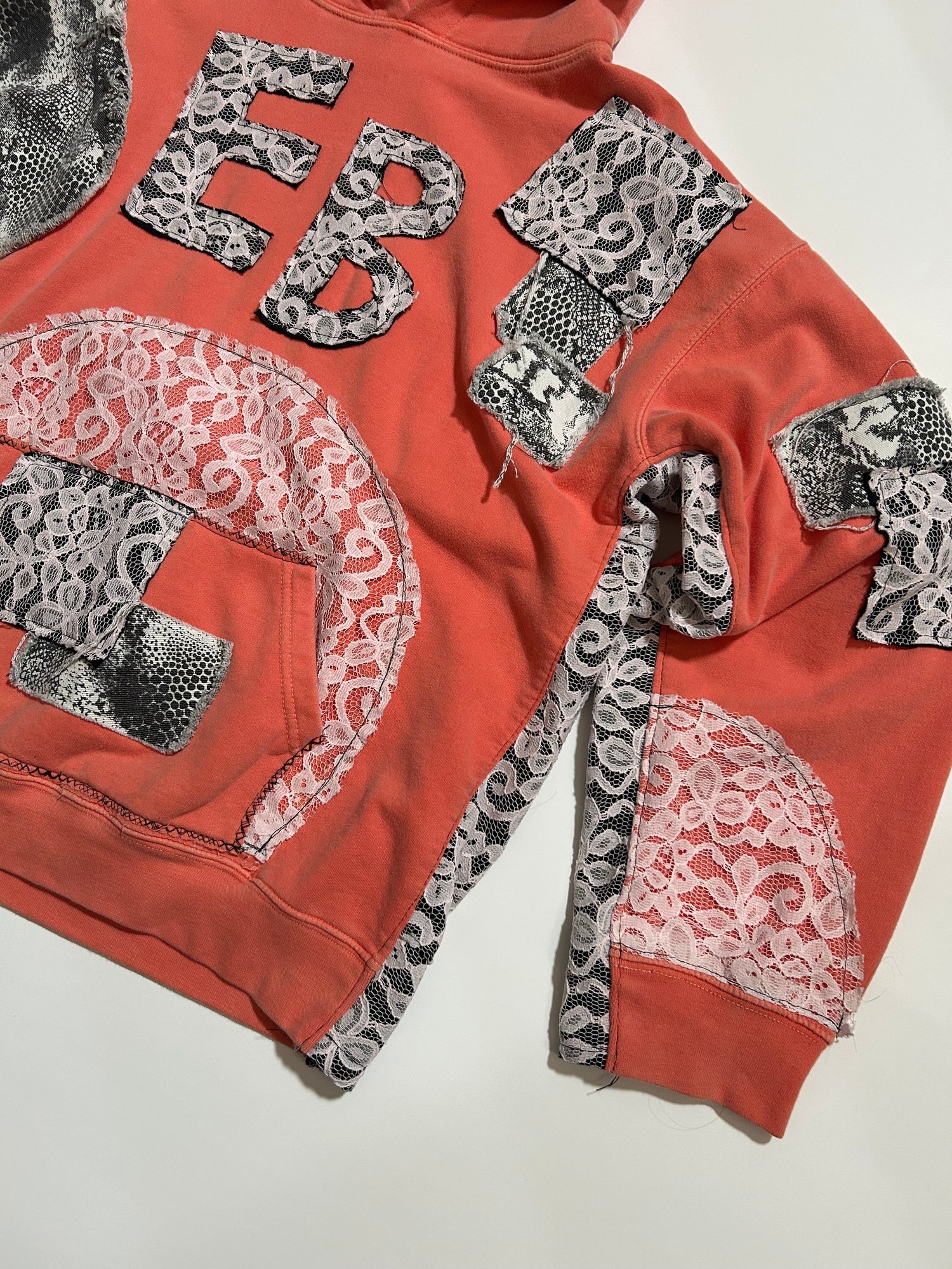 Peach/Coral Lace Hoodie