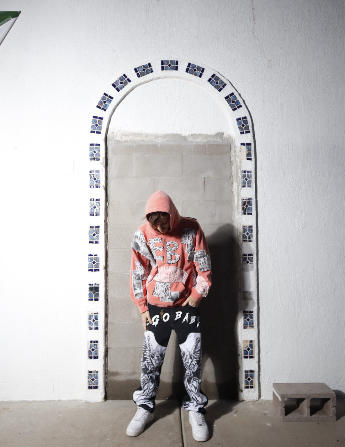 Peach/Coral Lace Hoodie